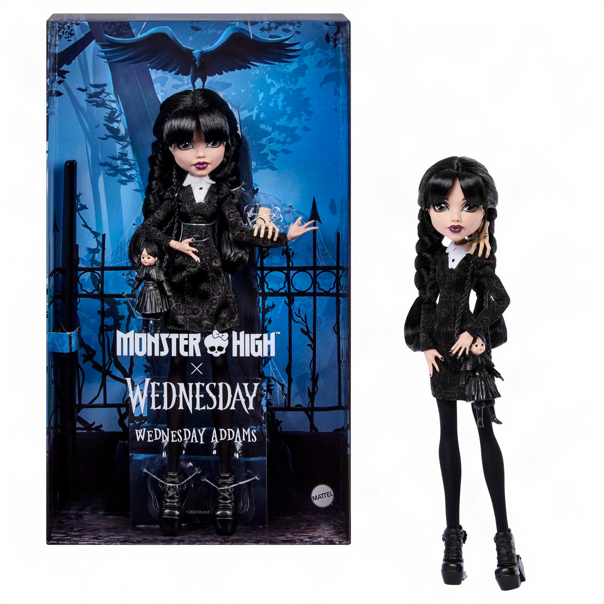 Monster High Bambola x Mercoledì, con Mano e accessori