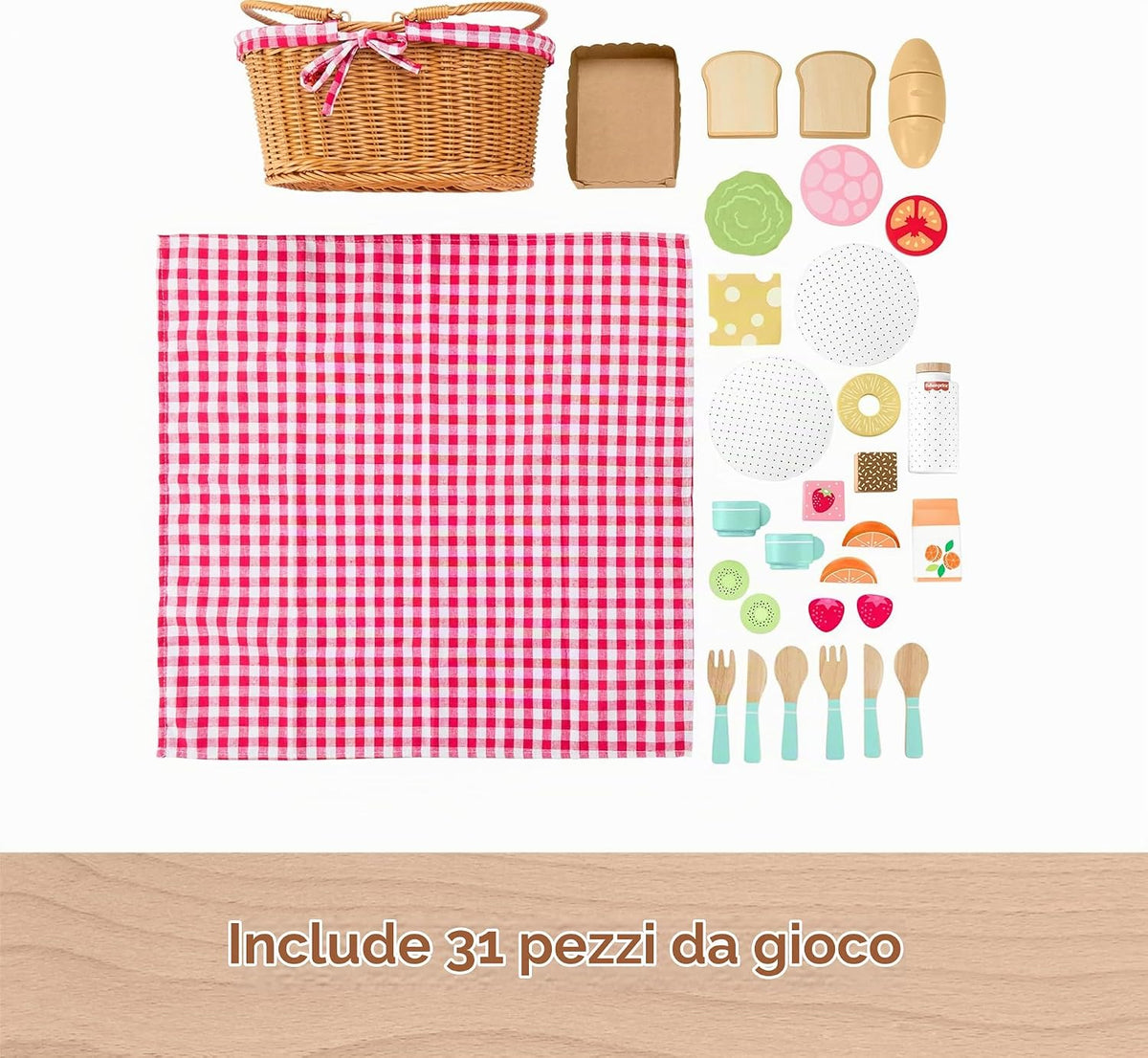 Fisher-Price - Cestino da Picnic in Legno
