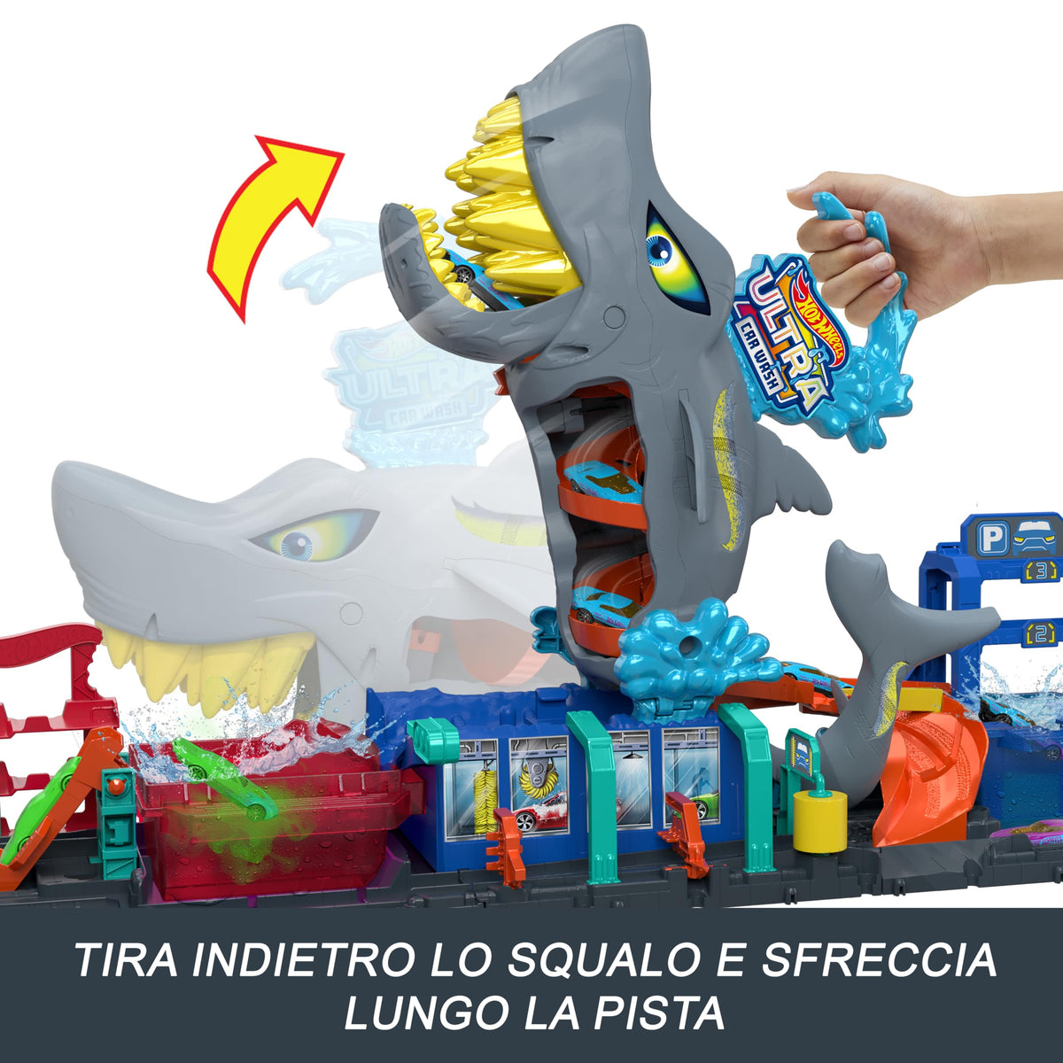 Hot Wheels Autolavaggio Mega Squalo Ultra Shark 5