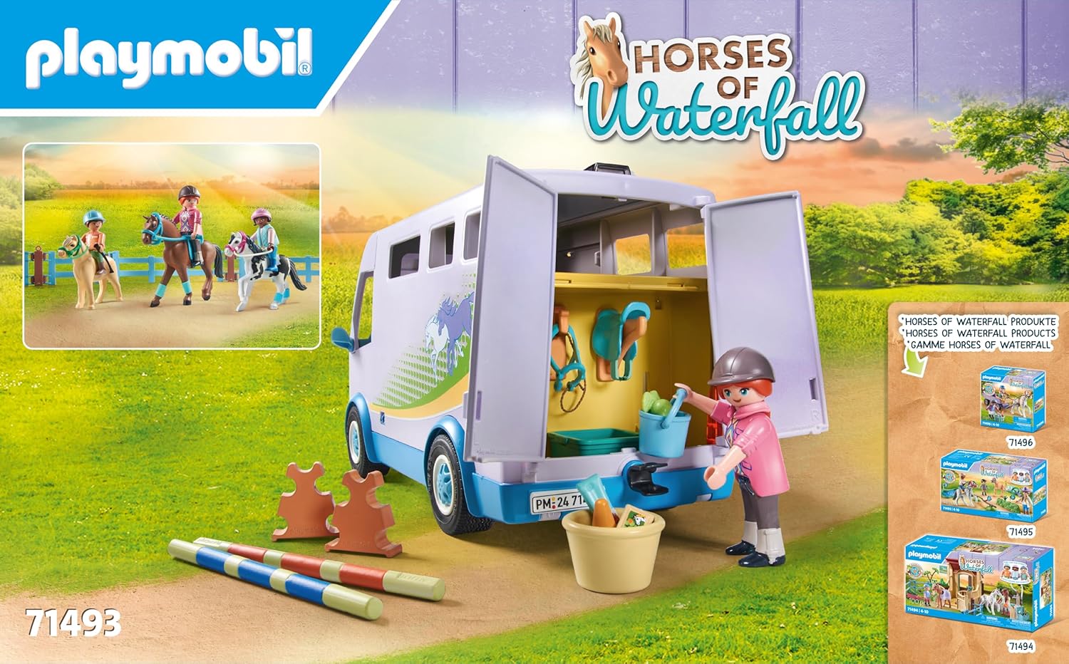 Playmobil - 71493 - Horses of Waterfall - Trasporto Cavalli e stalla