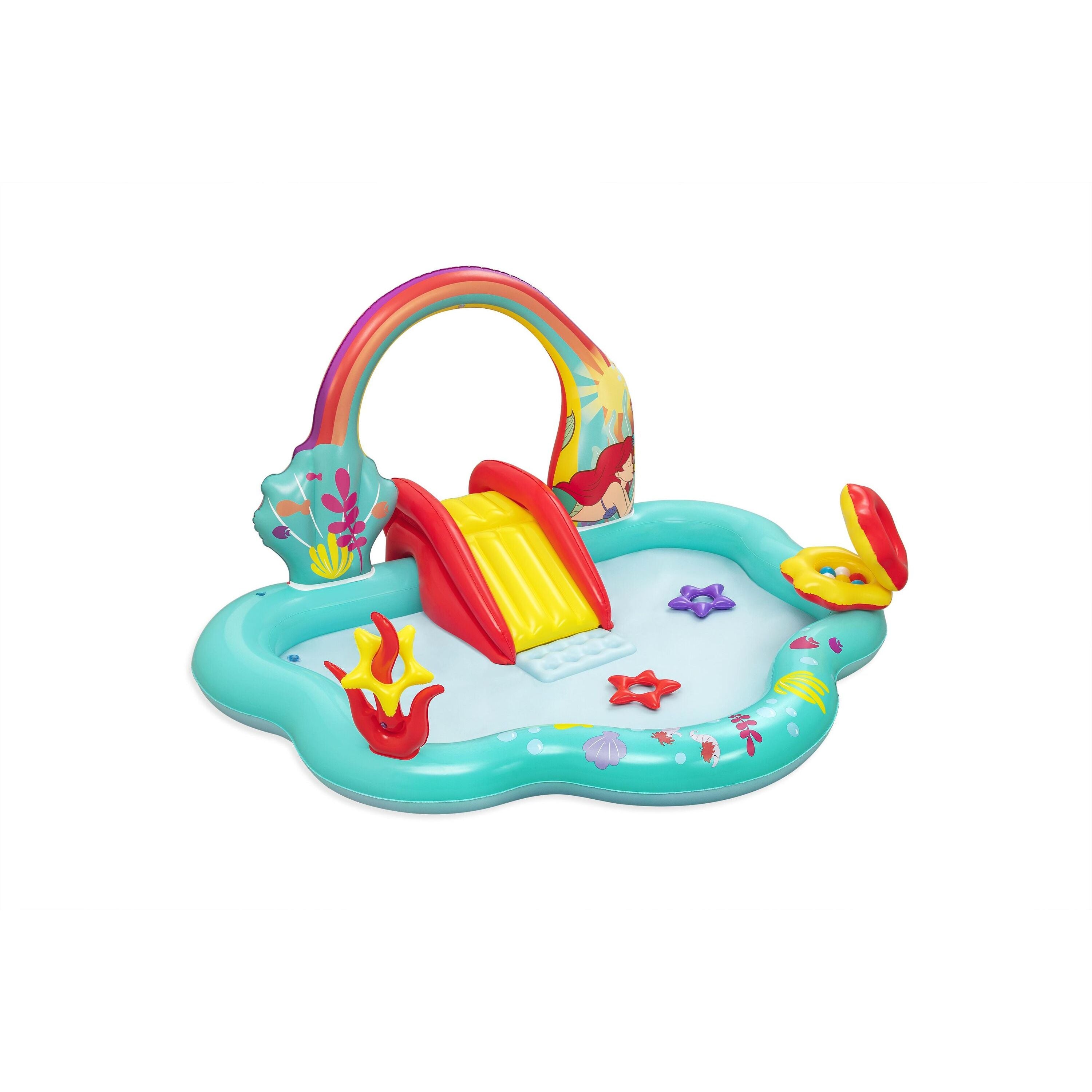 Bestway Playcenter Gonfiabile Disney Little Mermaid – piscina gioco con scivolo e spruzzo