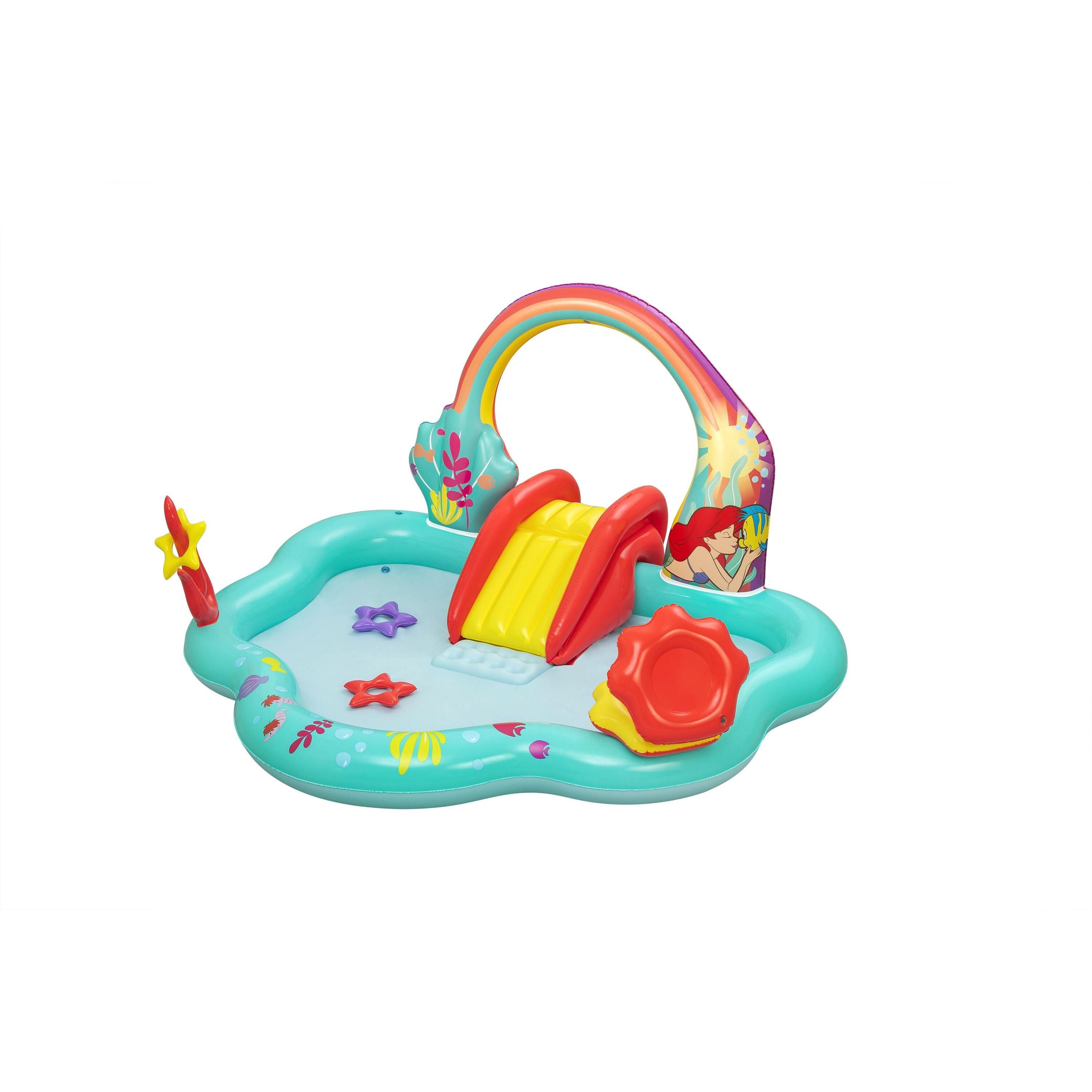 Bestway Playcenter Gonfiabile Disney Little Mermaid – piscina gioco con scivolo e spruzzo