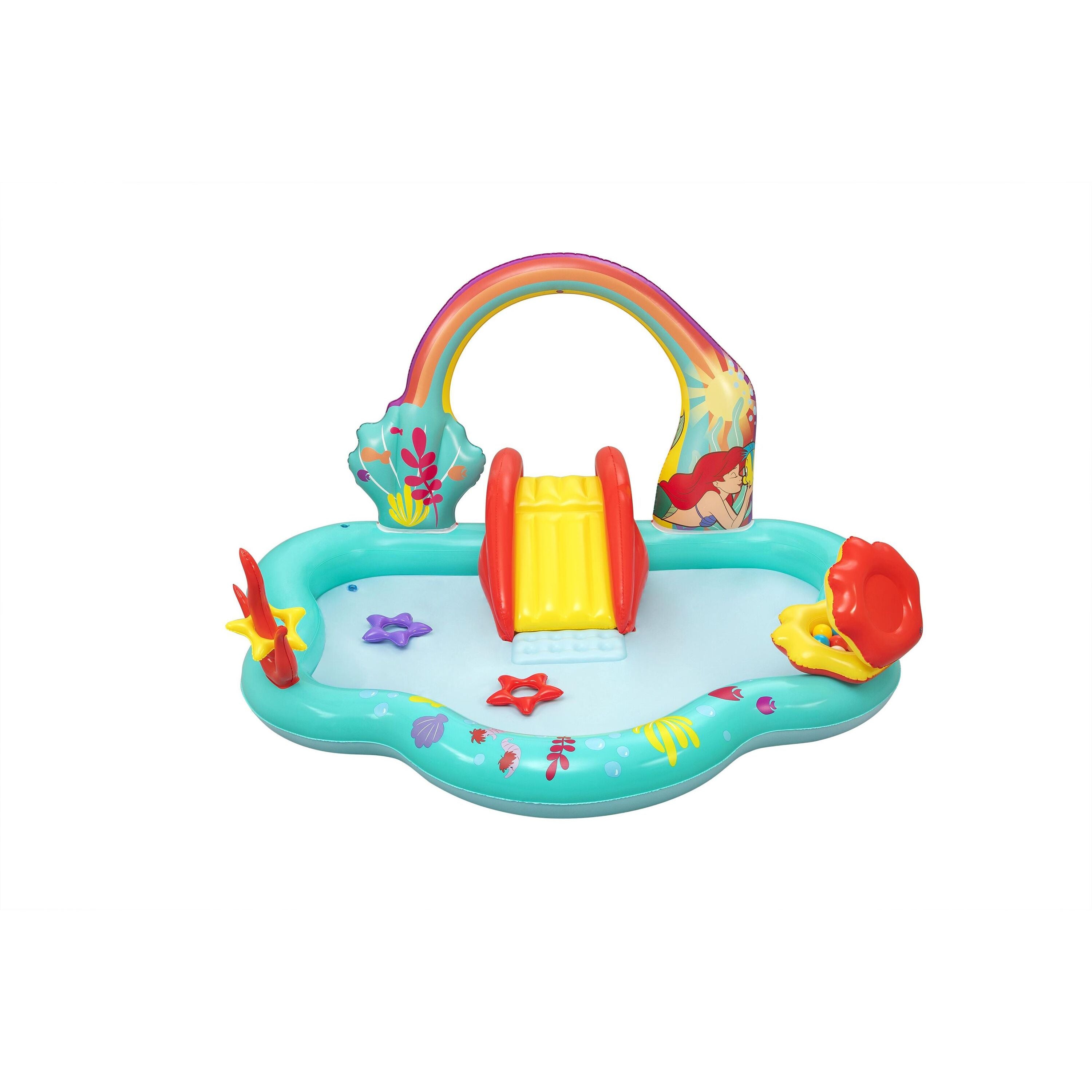 Bestway Playcenter Gonfiabile Disney Little Mermaid – piscina gioco con scivolo e spruzzo