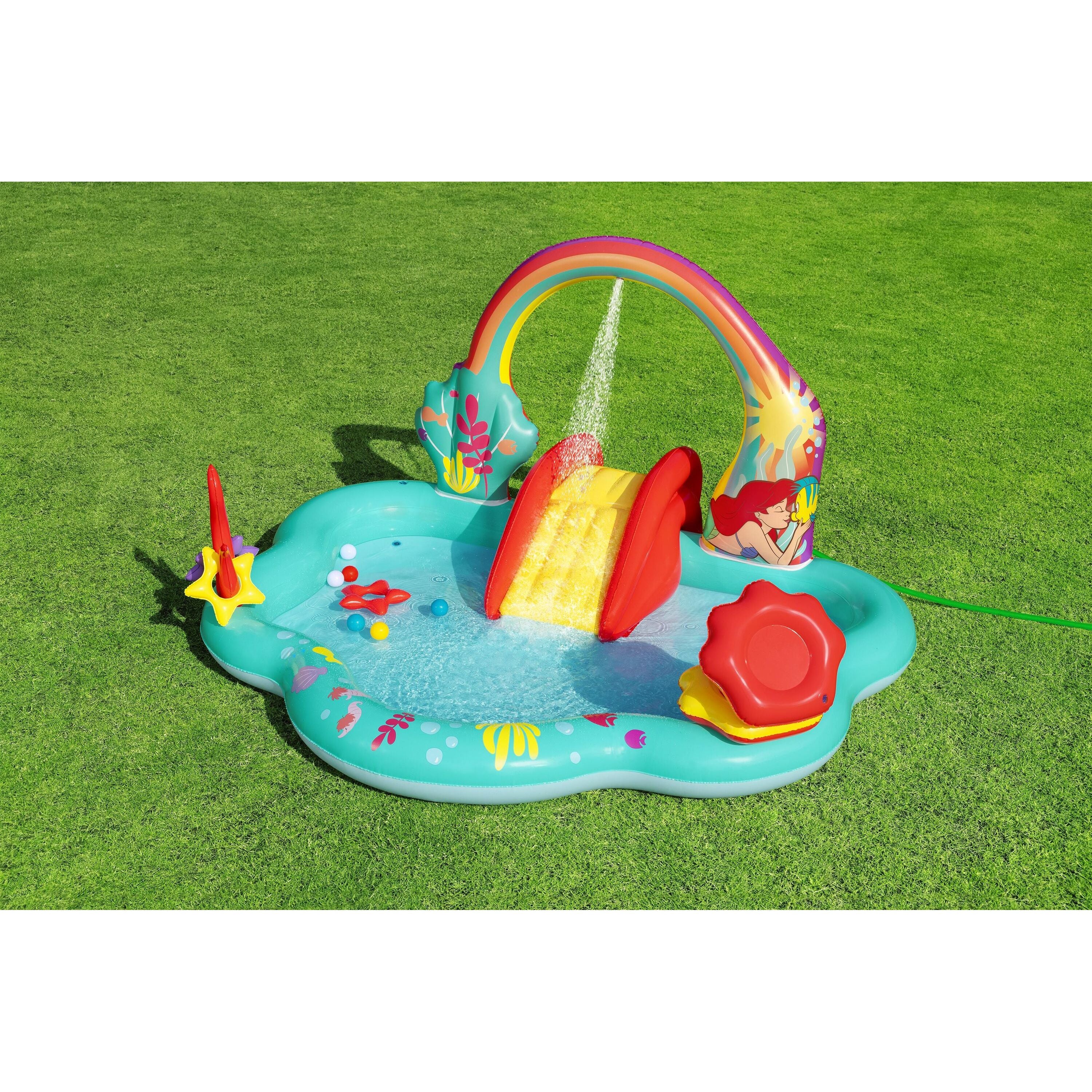 Bestway Playcenter Gonfiabile Disney Little Mermaid – piscina gioco con scivolo e spruzzo