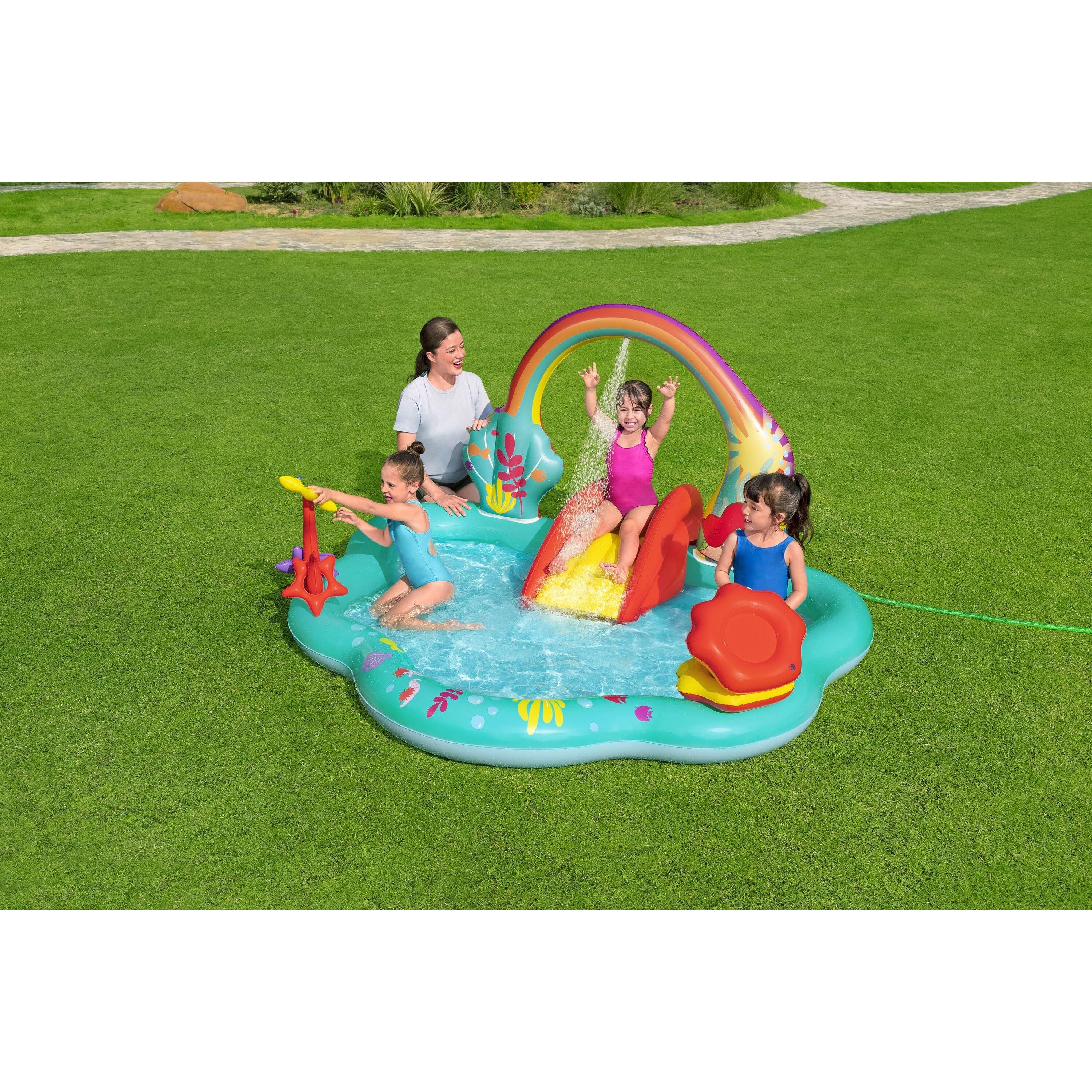 Bestway Playcenter Gonfiabile Disney Little Mermaid – piscina gioco con scivolo e spruzzo