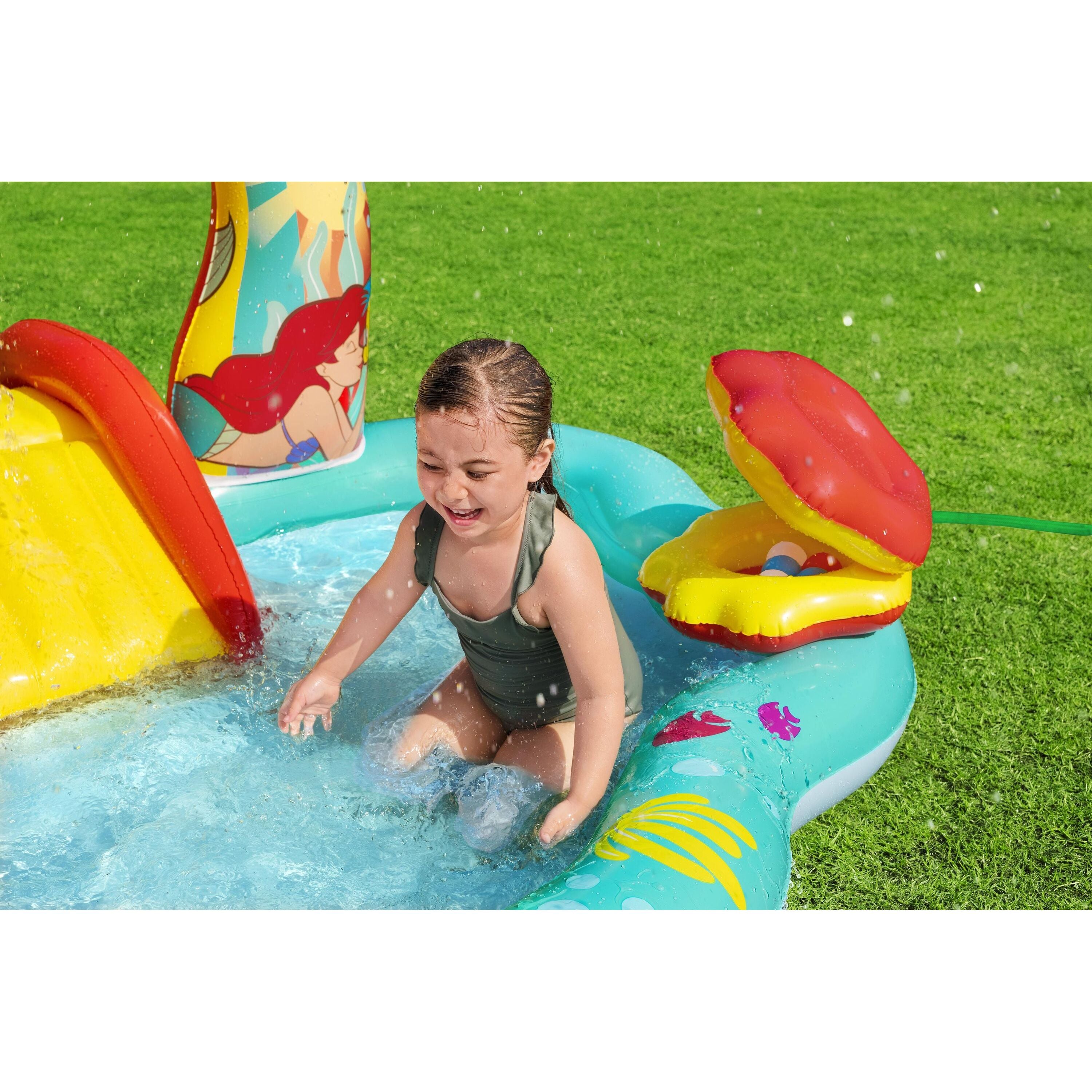 Bestway Playcenter Gonfiabile Disney Little Mermaid – piscina gioco con scivolo e spruzzo