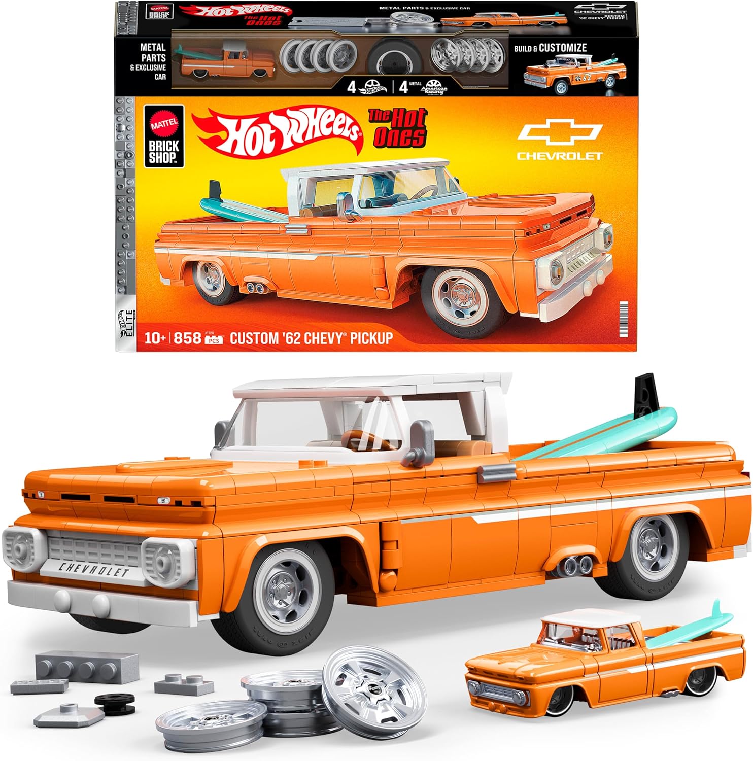 Mattel Brick Shop Hot Wheels - Custom 62 Chevy Pickup - 858 pcs