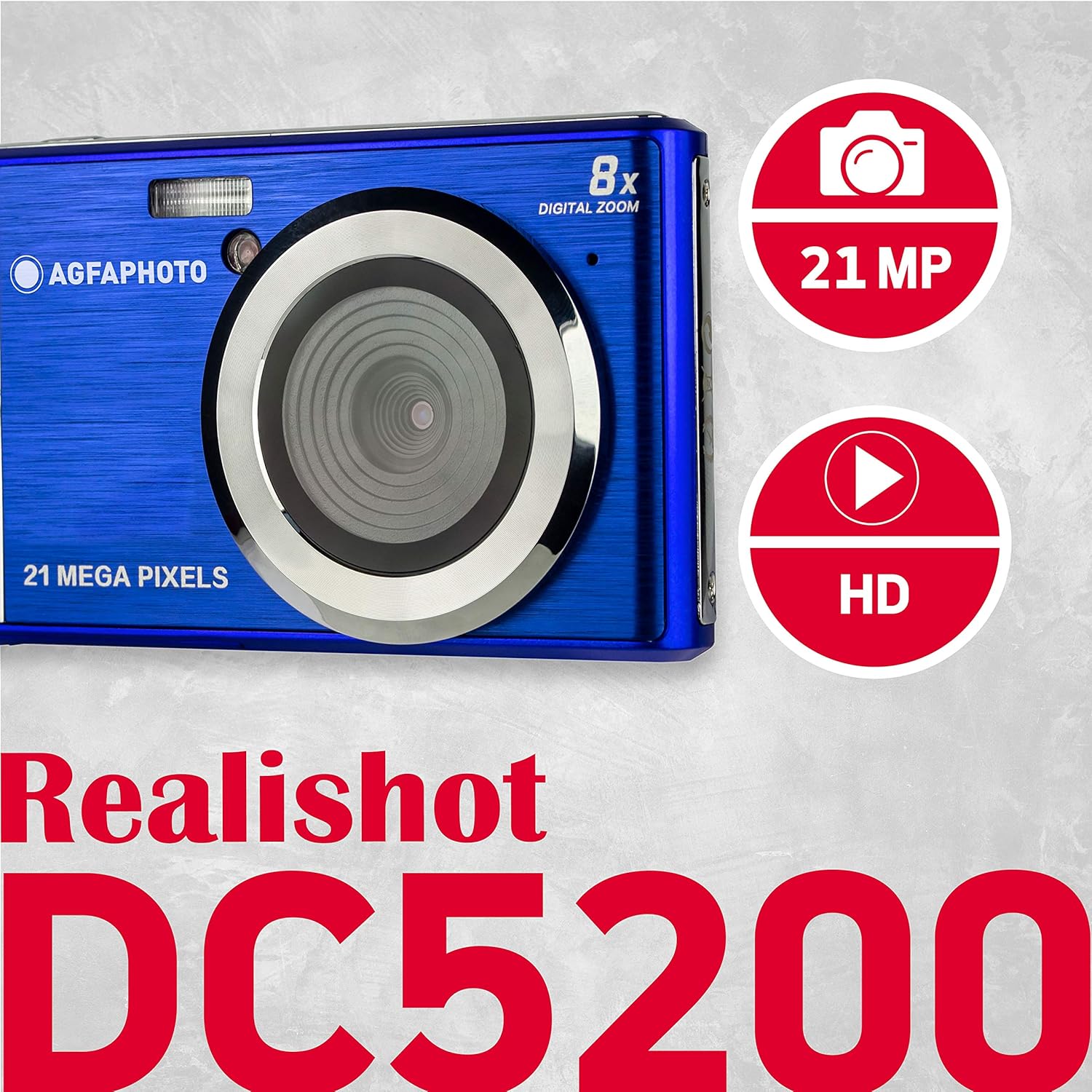AgfaPhoto Realishot DC5200 – Fotocamera Digitale Compatta 21MP