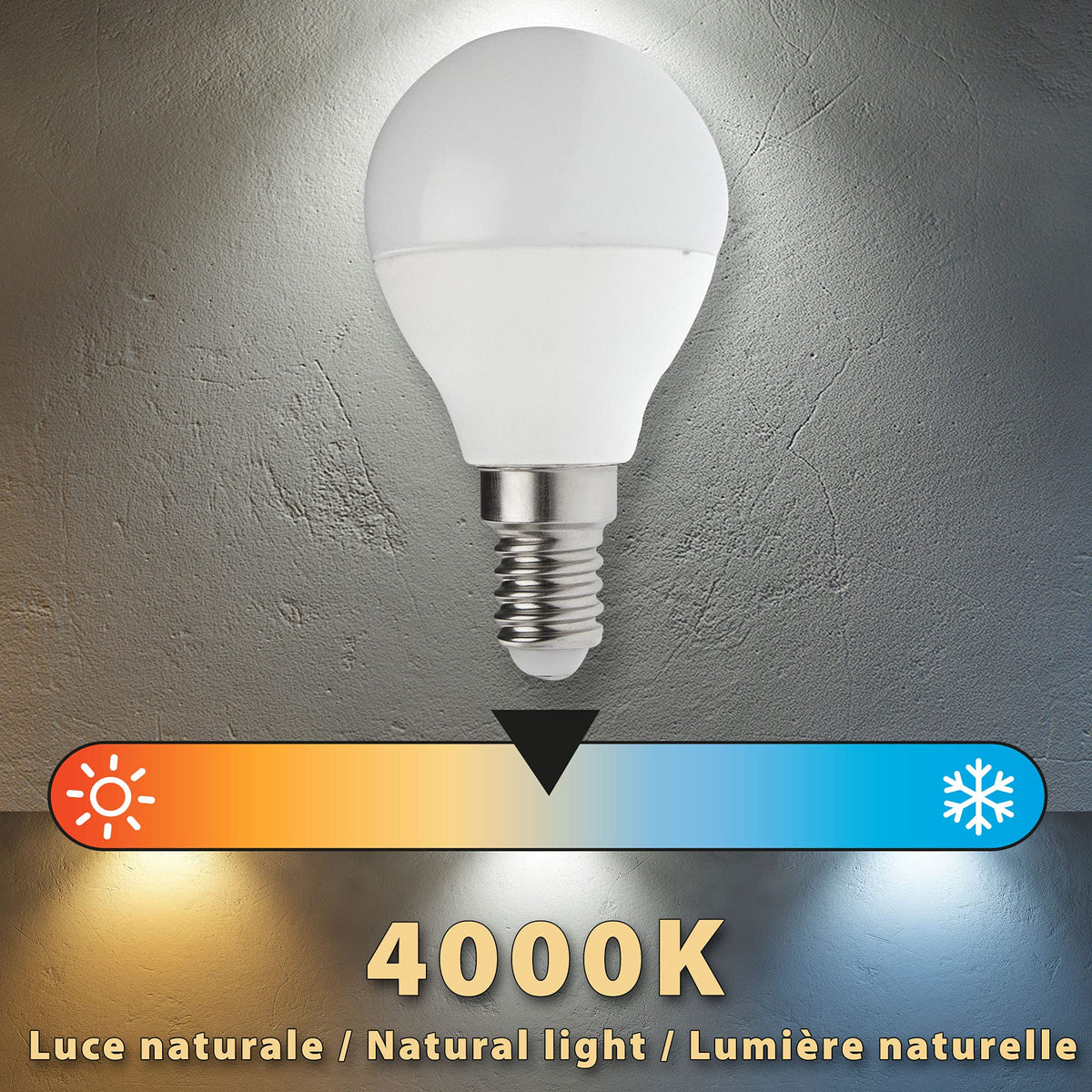 Velamp Lampadina LED P45 LB406S-40K 6W – Attacco E14, 4000K 3