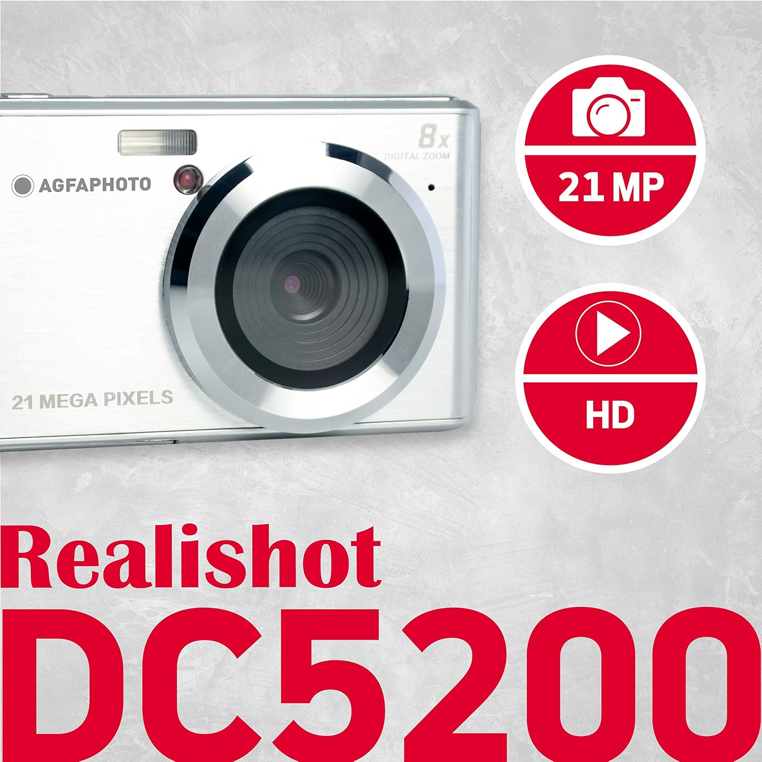 AgfaPhoto Realishot DC5200 – Fotocamera Digitale Compatta 21MP