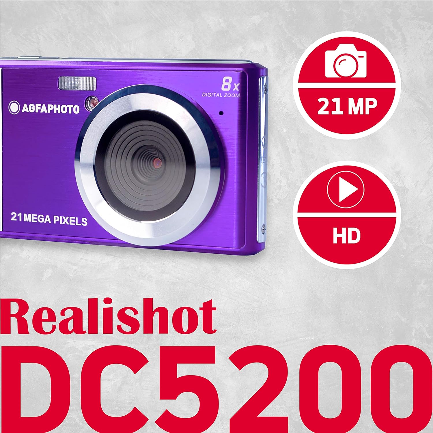 AgfaPhoto Realishot DC5200 – Fotocamera Digitale Compatta 21MP