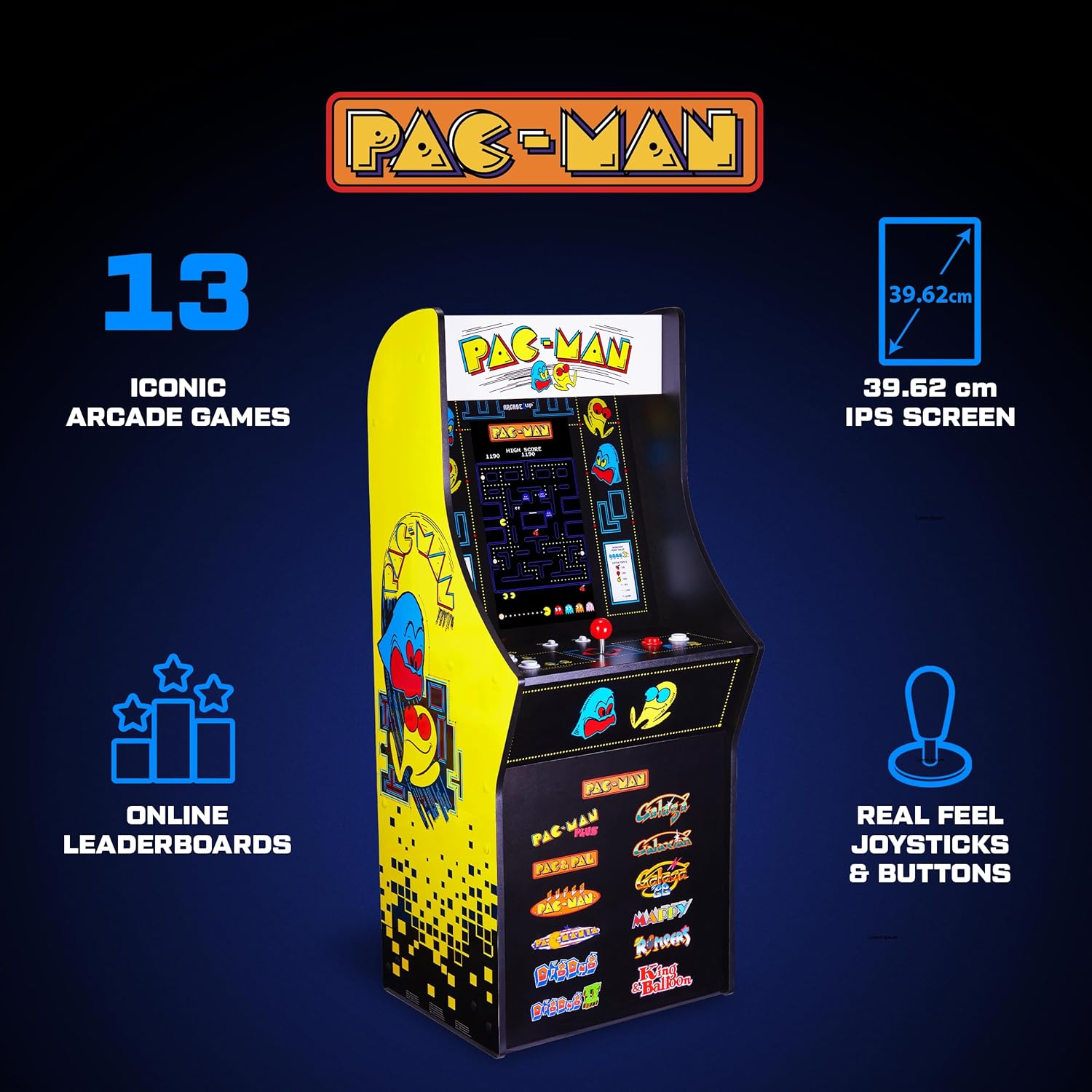 VideoGioco PAC-MAN CLASSIC SLIM EDITION Cabinato Arcade1UP GARANZIA UFFICIALE POLYPHOTO