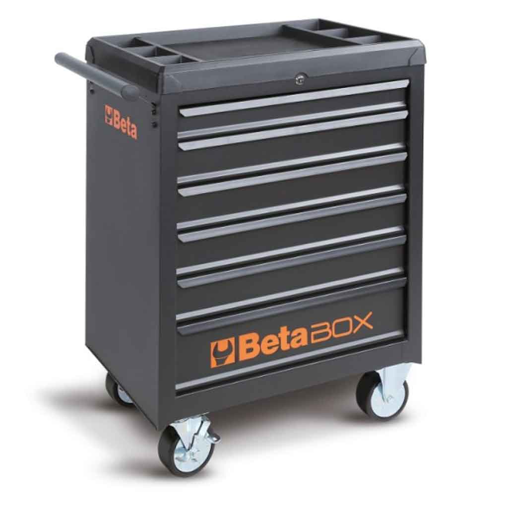 Beta Carrello Cassettiera Portautensili In Acciaio Con 6 Cassetti E Serratura Bloccaggio Colore Grigio Antracite
