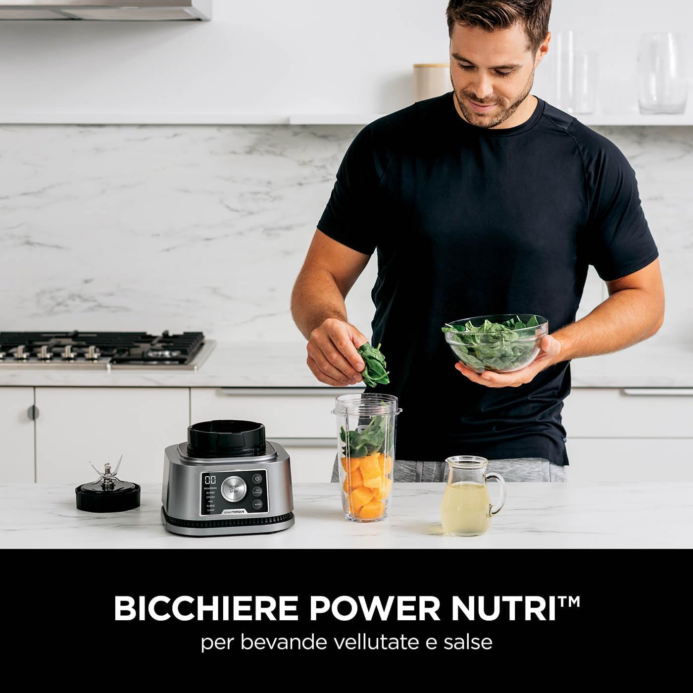 SHARK NINJA FRULLATORE 3 IN 1 POWER NUTRI CB350EU - GARANZIA UFFICIALE ITALIA 2 ANNI