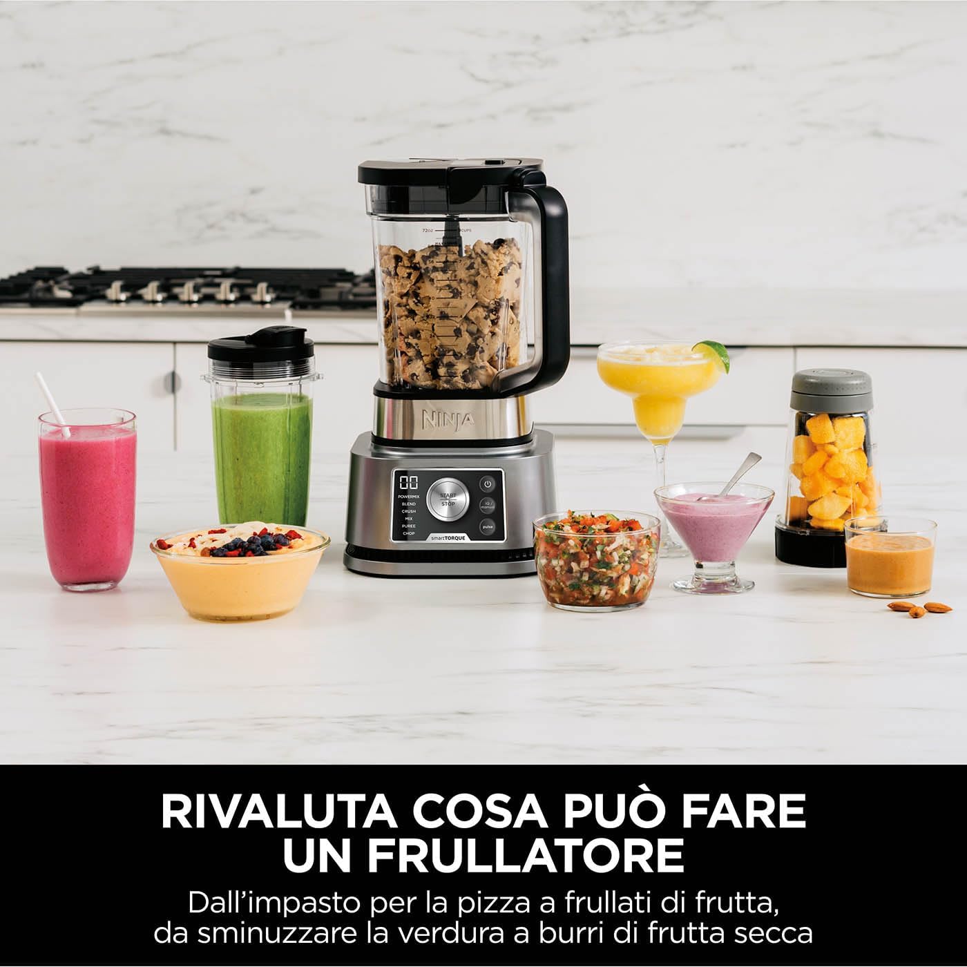 SHARK NINJA FRULLATORE 3 IN 1 POWER NUTRI CB350EU - GARANZIA UFFICIALE ITALIA 2 ANNI