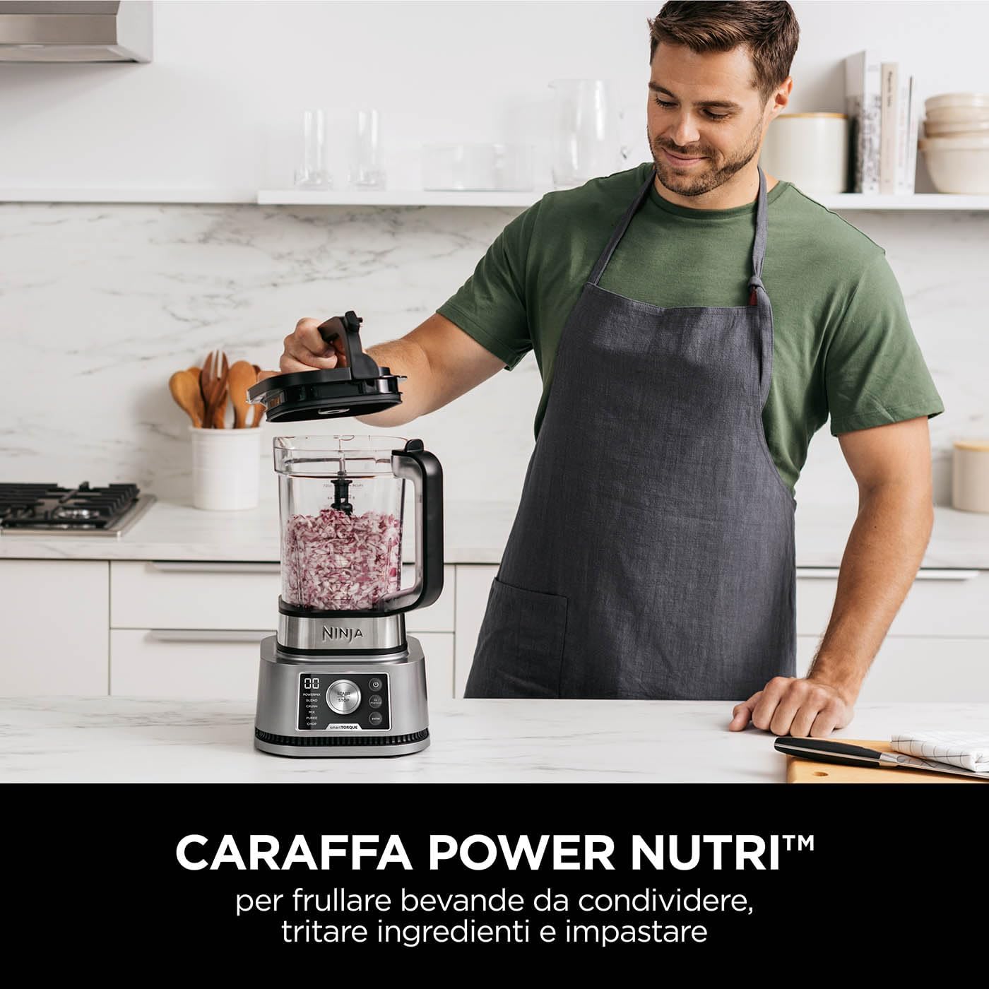 SHARK NINJA FRULLATORE 3 IN 1 POWER NUTRI CB350EU - GARANZIA UFFICIALE ITALIA 2 ANNI