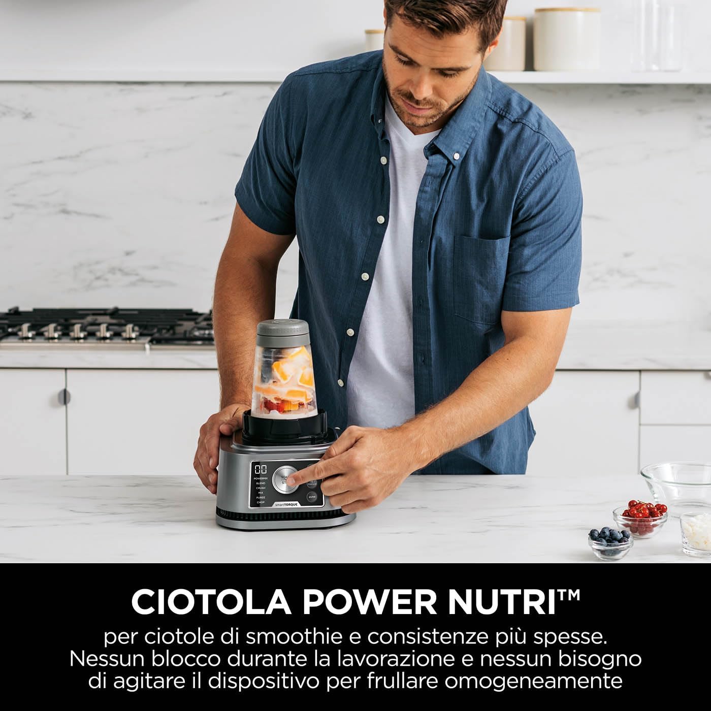 SHARK NINJA FRULLATORE 3 IN 1 POWER NUTRI CB350EU - GARANZIA UFFICIALE ITALIA 2 ANNI
