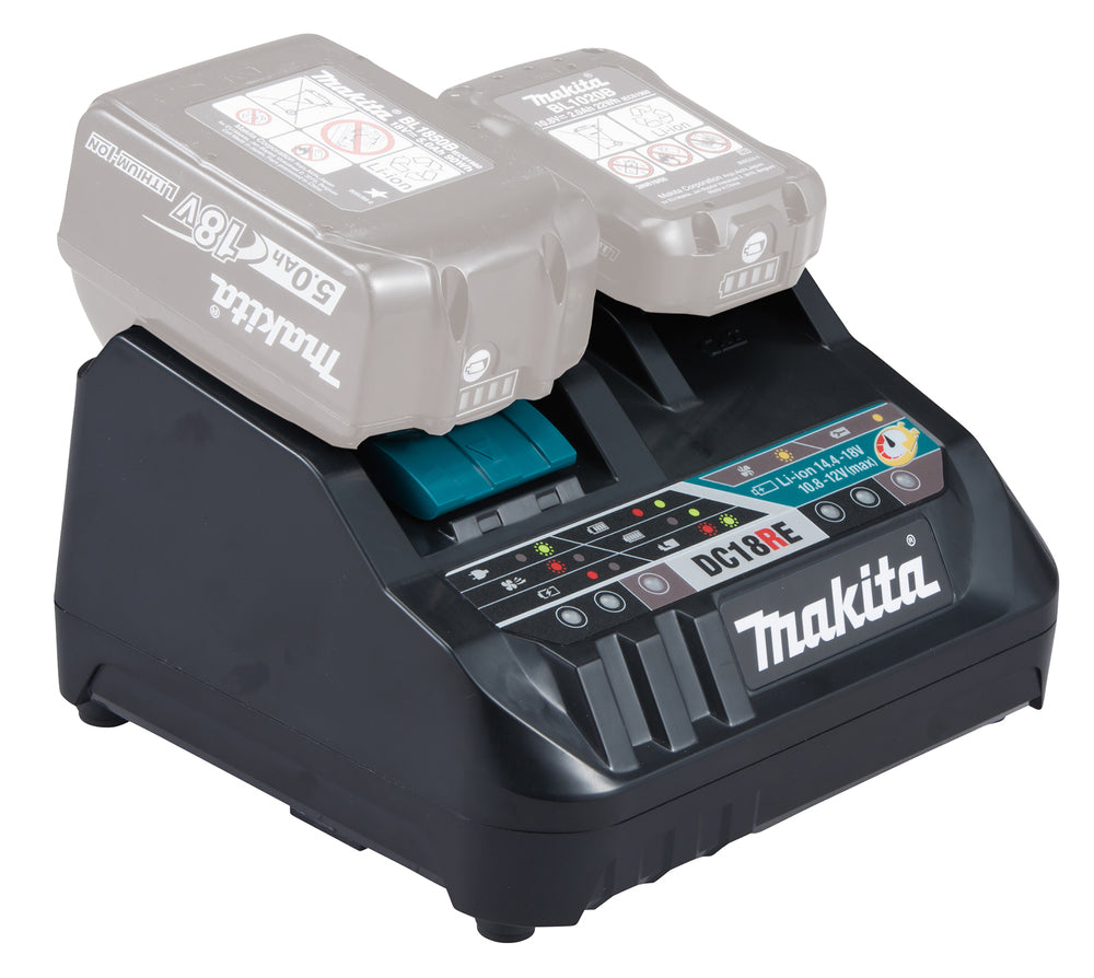 Makita 198720-9 – Caricabatterie Doppio Rapido DC18RE LXT 18V / CXT 12V Max
