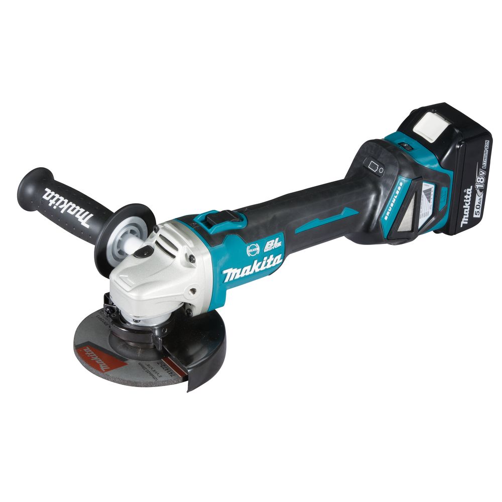 Makita DGA513RTJ – Smerigliatrice Angolare Brushless LXT 18V 125 mm con 2 Batterie 5,0 Ah