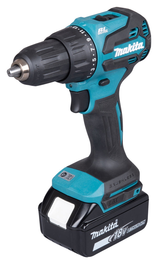Makita DHP490RFJ – Trapano Avvitatore con Percussione LXT 18V 65 Nm Kit 2x3,0Ah