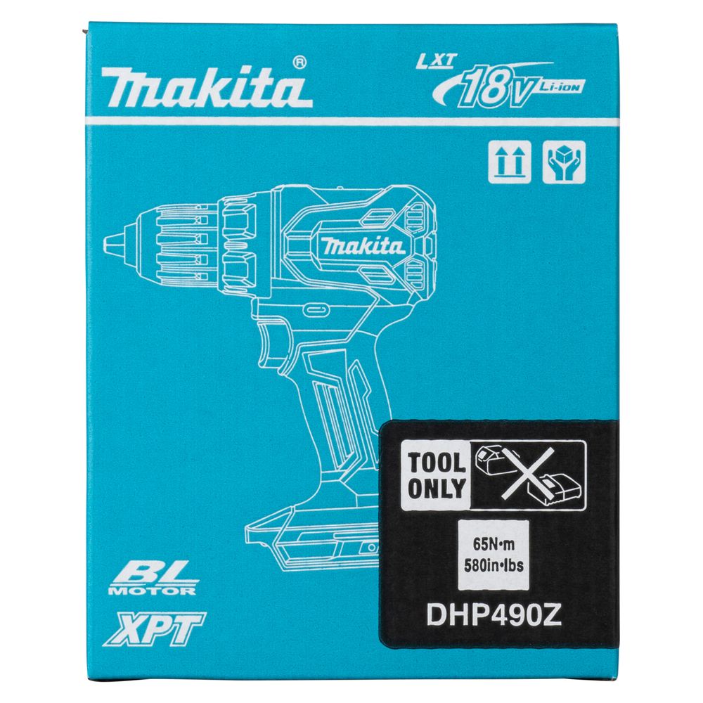 Makita DHP490Z – Trapano Avvitatore con Percussione LXT 18V Brushless 65 Nm (Solo Macchina)