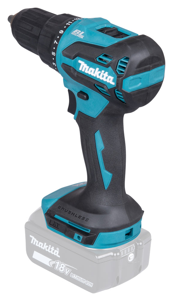 Makita DHP490Z – Trapano Avvitatore con Percussione LXT 18V Brushless 65 Nm (Solo Macchina)