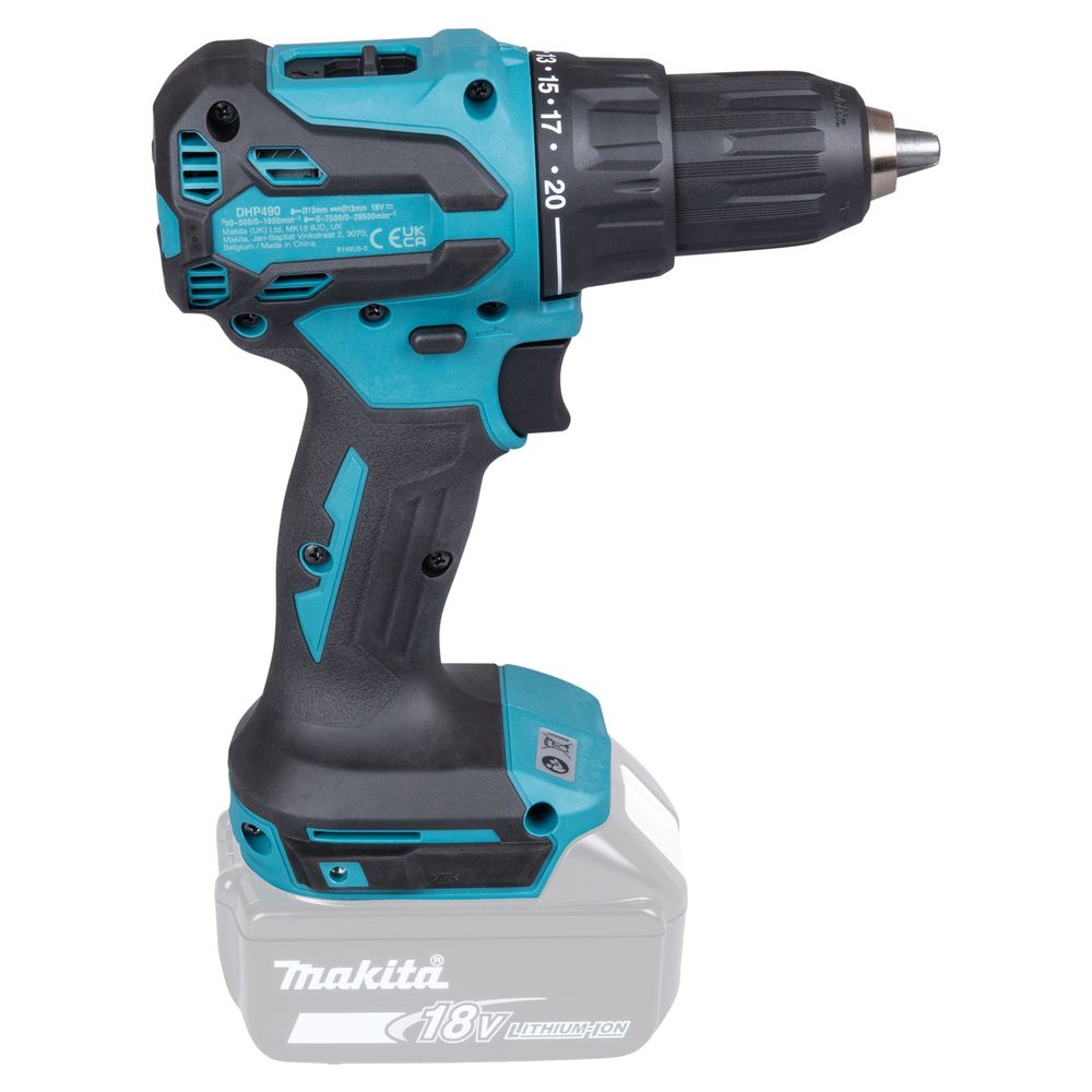 Makita DHP490Z – Trapano Avvitatore con Percussione LXT 18V Brushless 65 Nm (Solo Macchina)