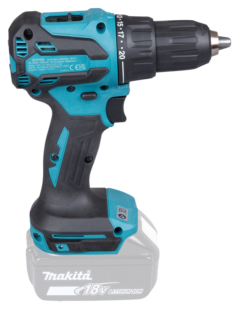 Makita DHP490Z – Trapano Avvitatore con Percussione LXT 18V Brushless 65 Nm (Solo Macchina)