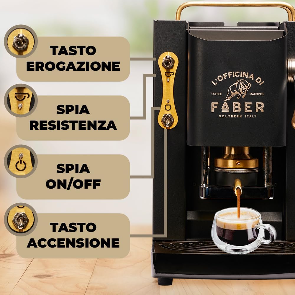 FABER MACCHINA DA CAFFE PRO DELUXE OTTONE GARANZIA UFFICIALE ITALIA 2 ANNI