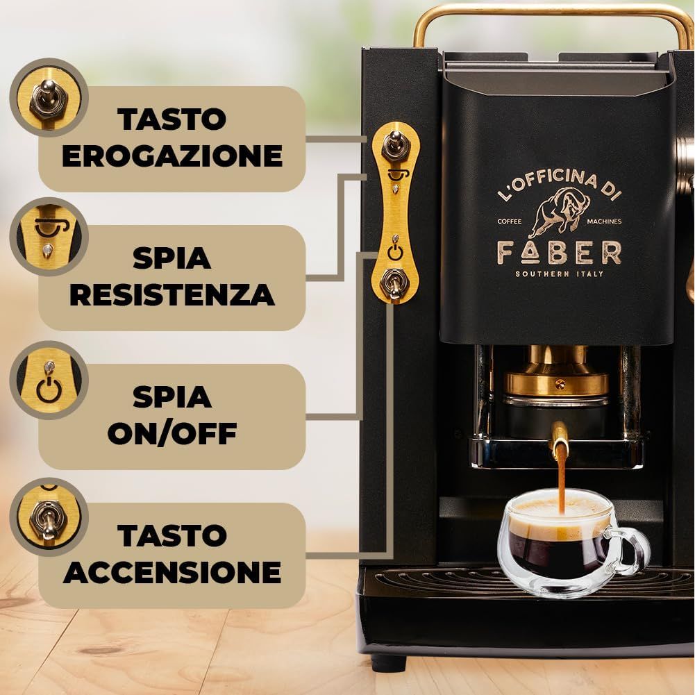 FABER MACCHINA DA CAFFE PRO DELUXE OTTONE GARANZIA UFFICIALE ITALIA 2 ANNI