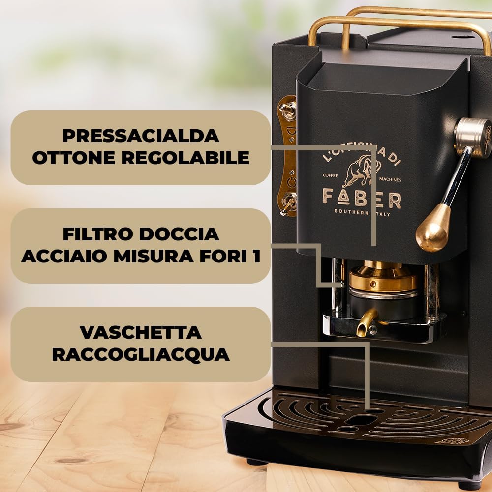 FABER MACCHINA DA CAFFE PRO DELUXE OTTONE GARANZIA UFFICIALE ITALIA 2 ANNI