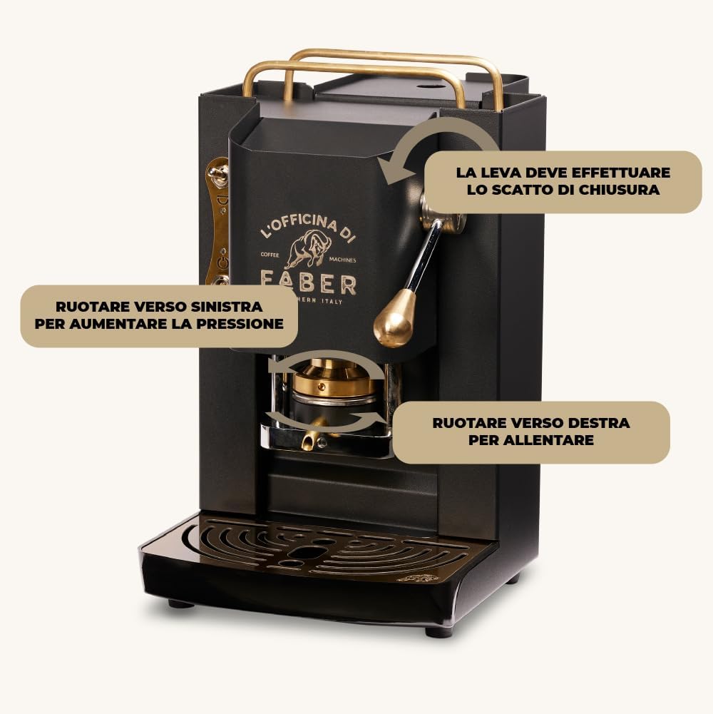 FABER MACCHINA DA CAFFE PRO DELUXE OTTONE GARANZIA UFFICIALE ITALIA 2 ANNI