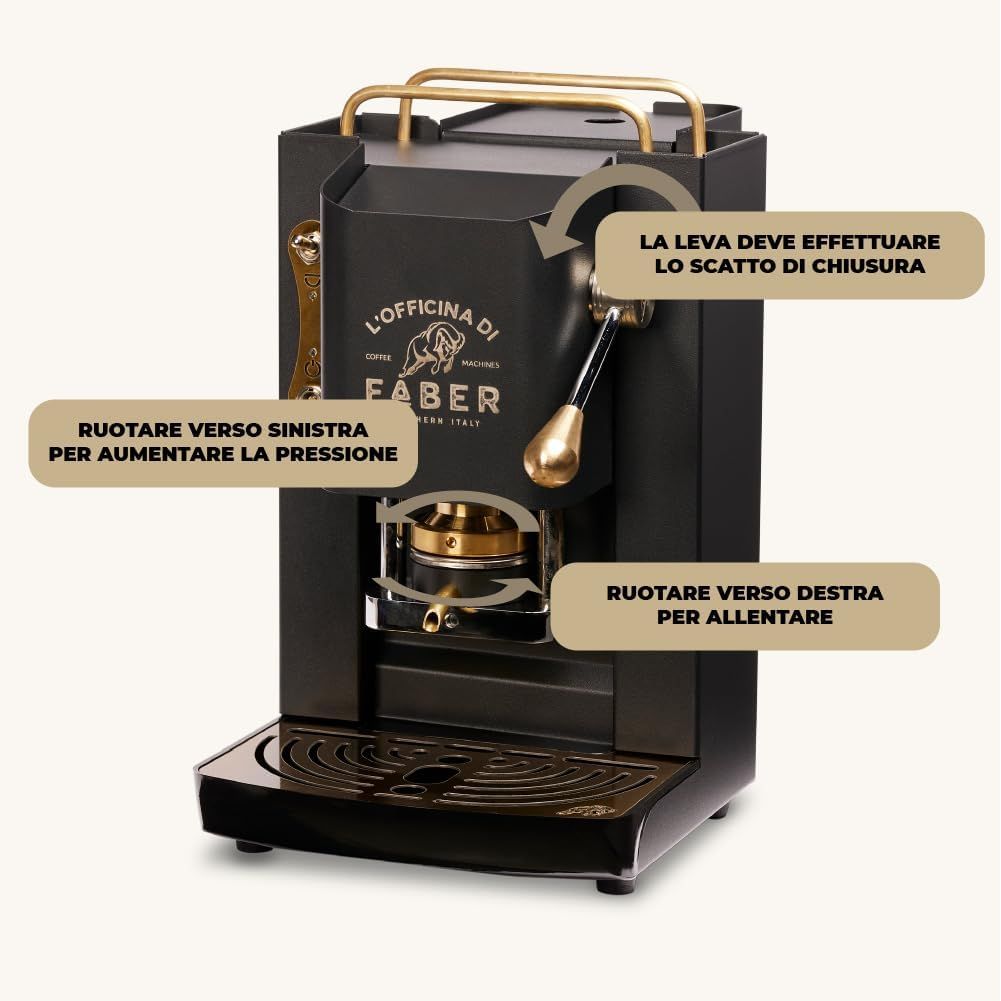 FABER MACCHINA DA CAFFE PRO DELUXE OTTONE GARANZIA UFFICIALE ITALIA 2 ANNI