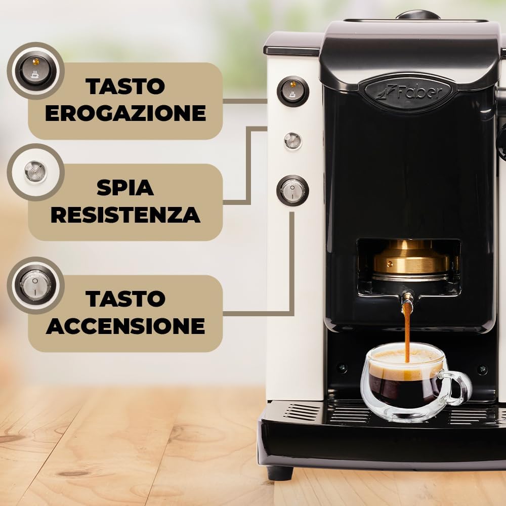 FABER MACCHINA DA CAFFE' SLOT PLAST BASIC TELAIO BIANCO-NERO GARANZIA UFFICIALE ITALIA 2 ANNI