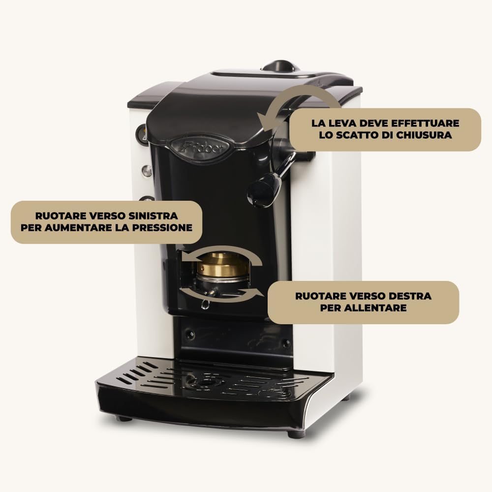 FABER MACCHINA DA CAFFE' SLOT PLAST BASIC TELAIO BIANCO-NERO GARANZIA UFFICIALE ITALIA 2 ANNI