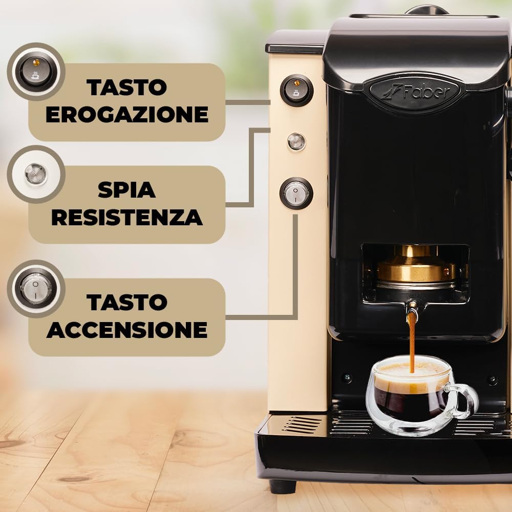 FABER MACCHINA DA CAFFE' SLOT PLAST BASIC TELAIO  GRIGIO-NERO GARANZIA UFFICIALE ITALIA 2 ANNI