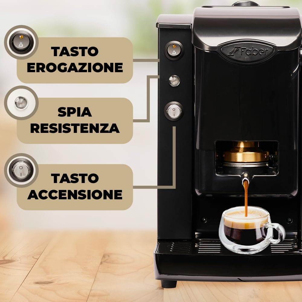 FABER MACCHINA DA CAFFE' SLOT PLAST BASIC TELAIO NERO GARANZIA UFFICIALE ITALIA 2 ANNI