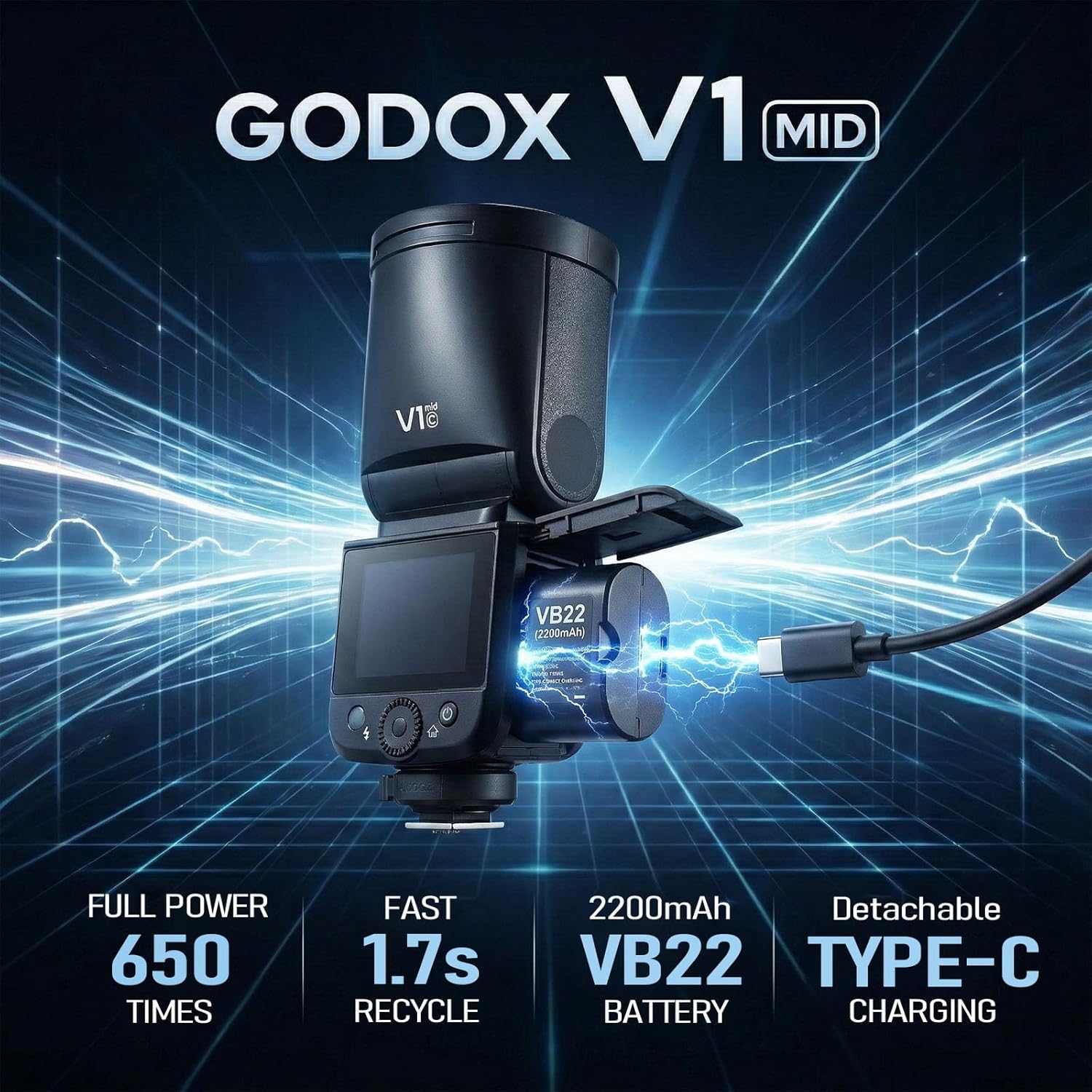 Godox Flash V1  MID GARANZIA UFFICIALE ITALIA 2 ANNI