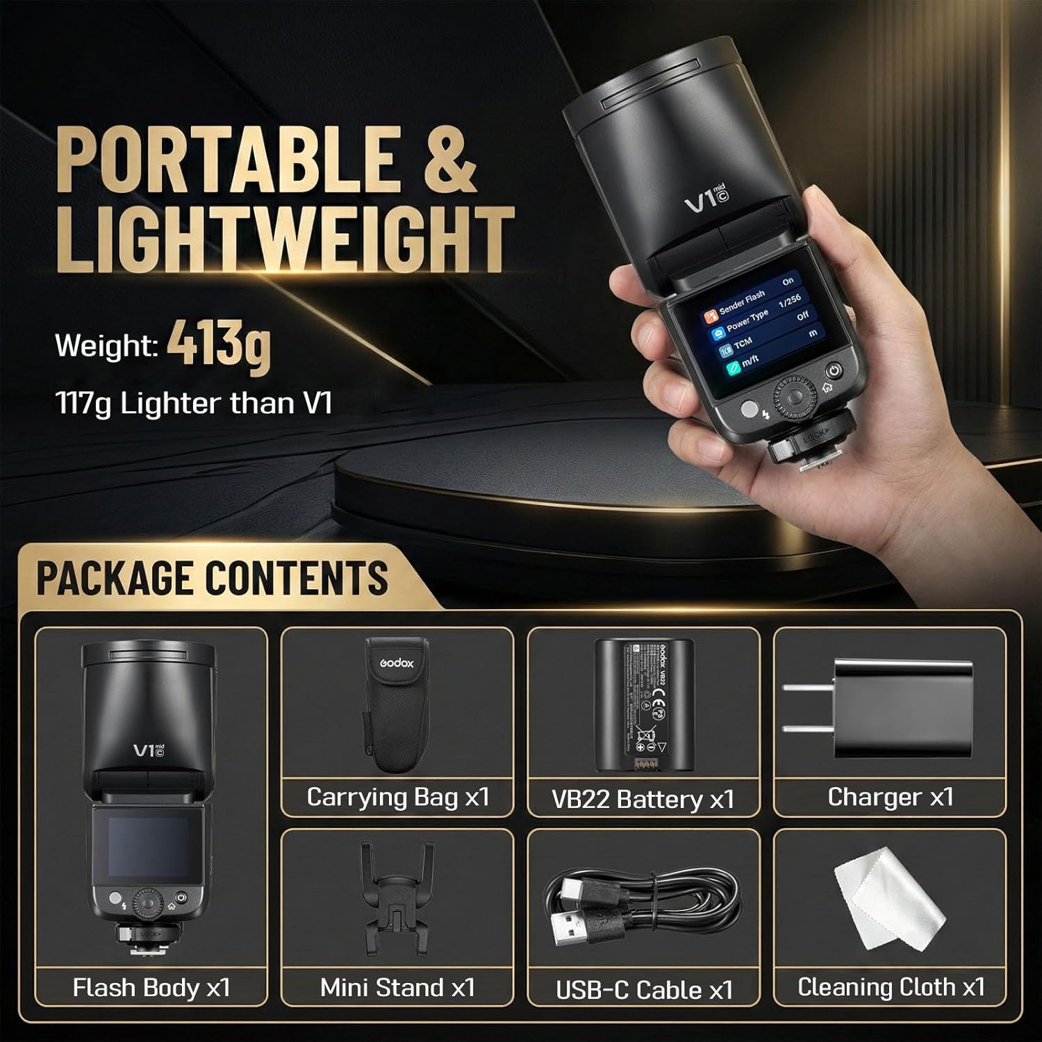 Godox Flash V1  MID GARANZIA UFFICIALE ITALIA 2 ANNI
