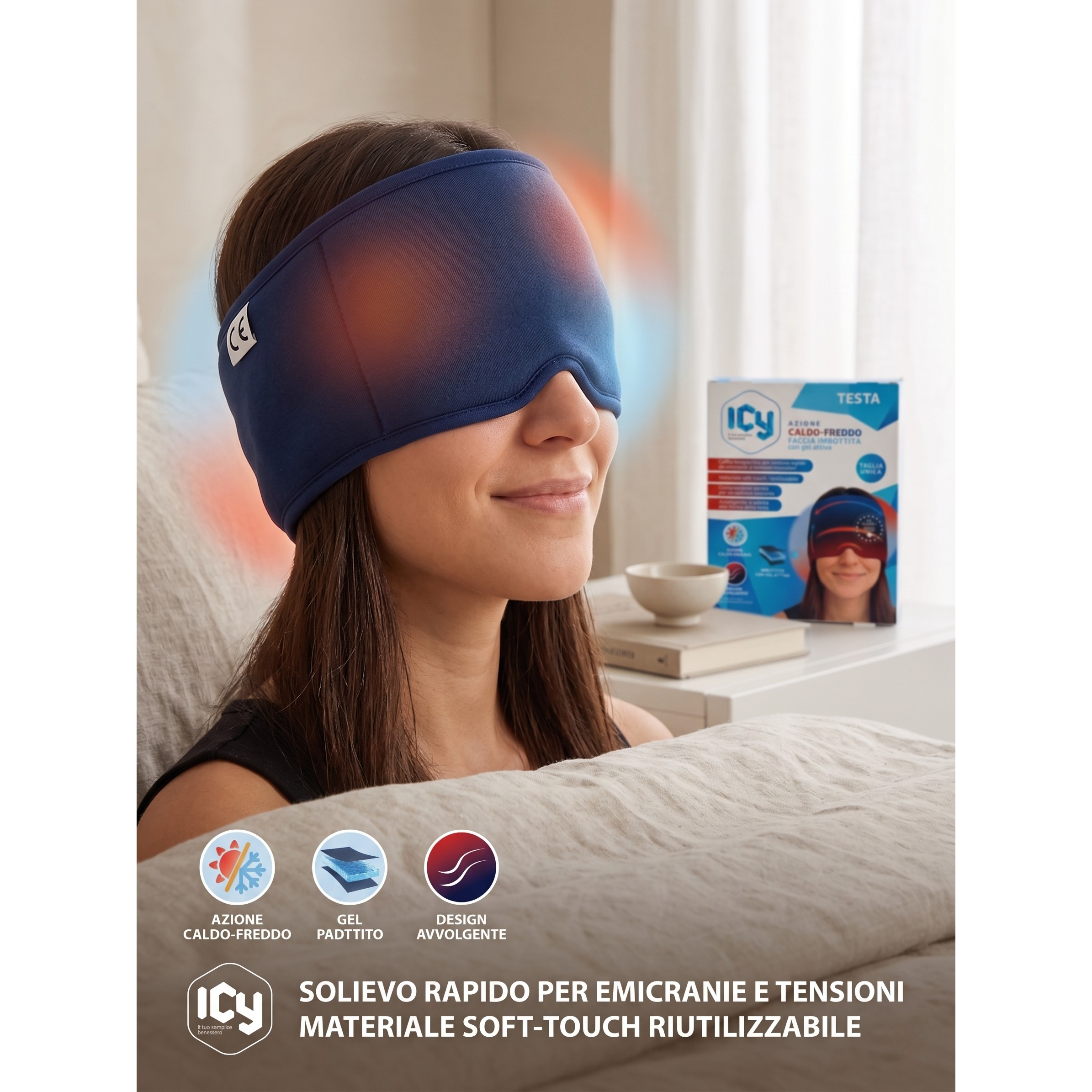 INCA Icy Mask cuffia per alleviare l'Emicrania