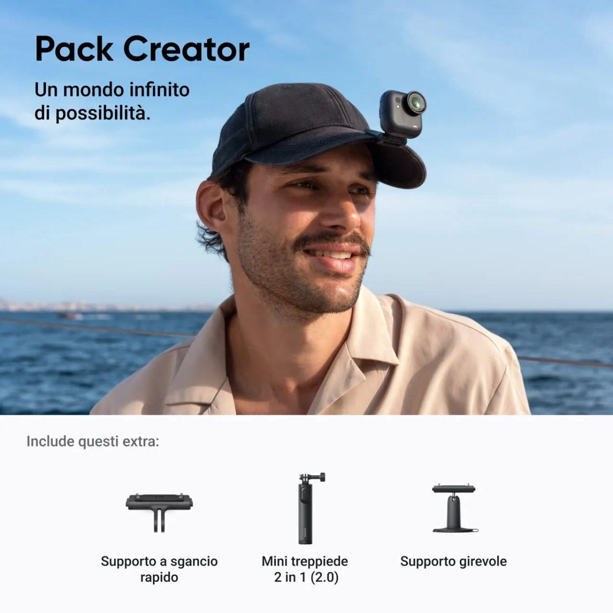 Insta360 GO ULTRA CREATOR BUNDLE MIDNIGHT - GARANZIA UFFICIALE NITAL 2 ANNI