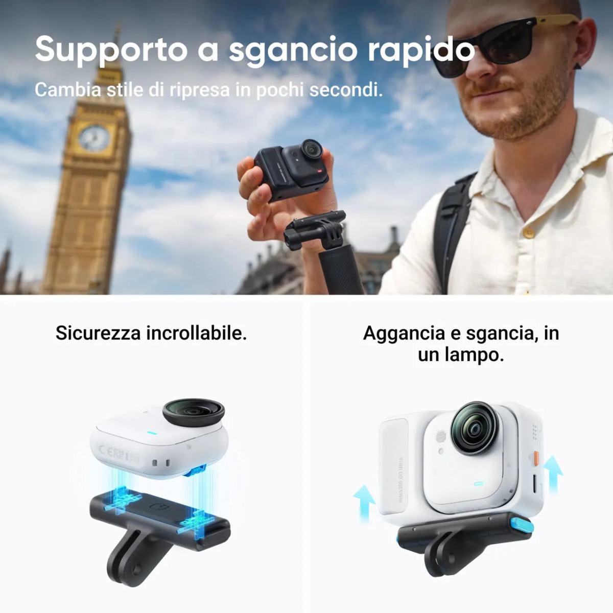Insta360 GO ULTRA CREATOR BUNDLE MIDNIGHT - GARANZIA UFFICIALE NITAL 2 ANNI