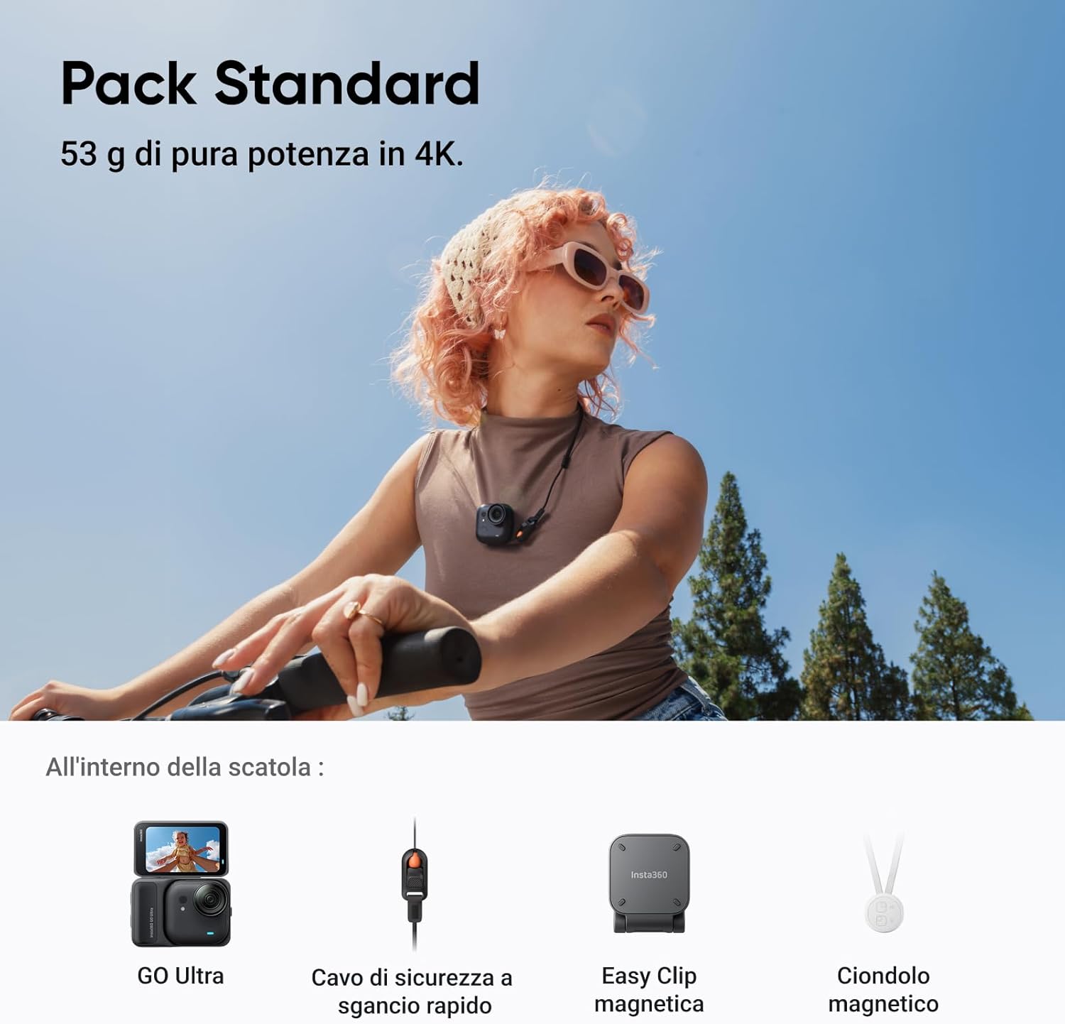 Insta360 GO ULTRA STANDARD BUNDLE - GARANZIA UFFICIALE NITAL 2 ANNI