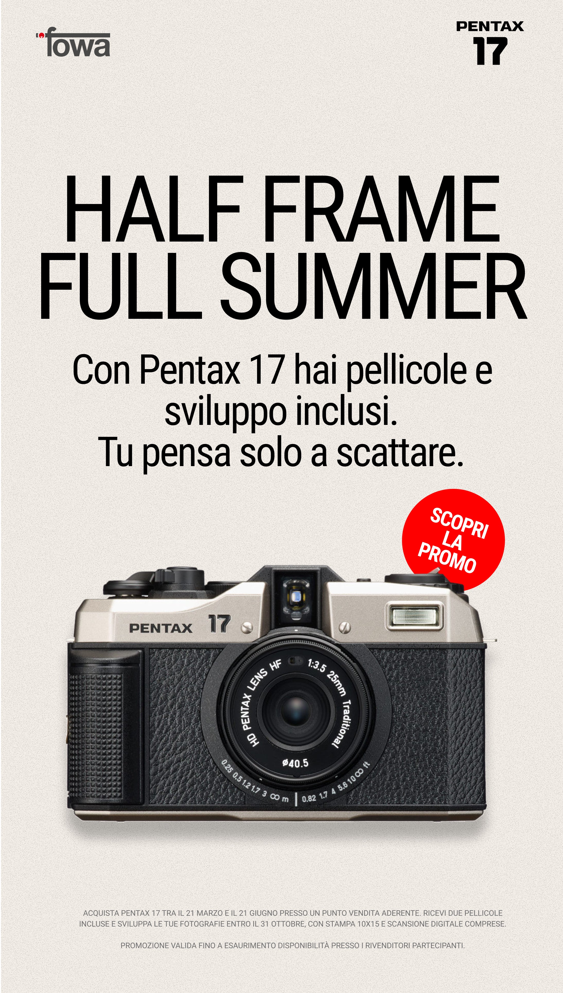 PENTAX 17 DARK SILVER GARANZIA FOWA ITALIA 4 ANNI