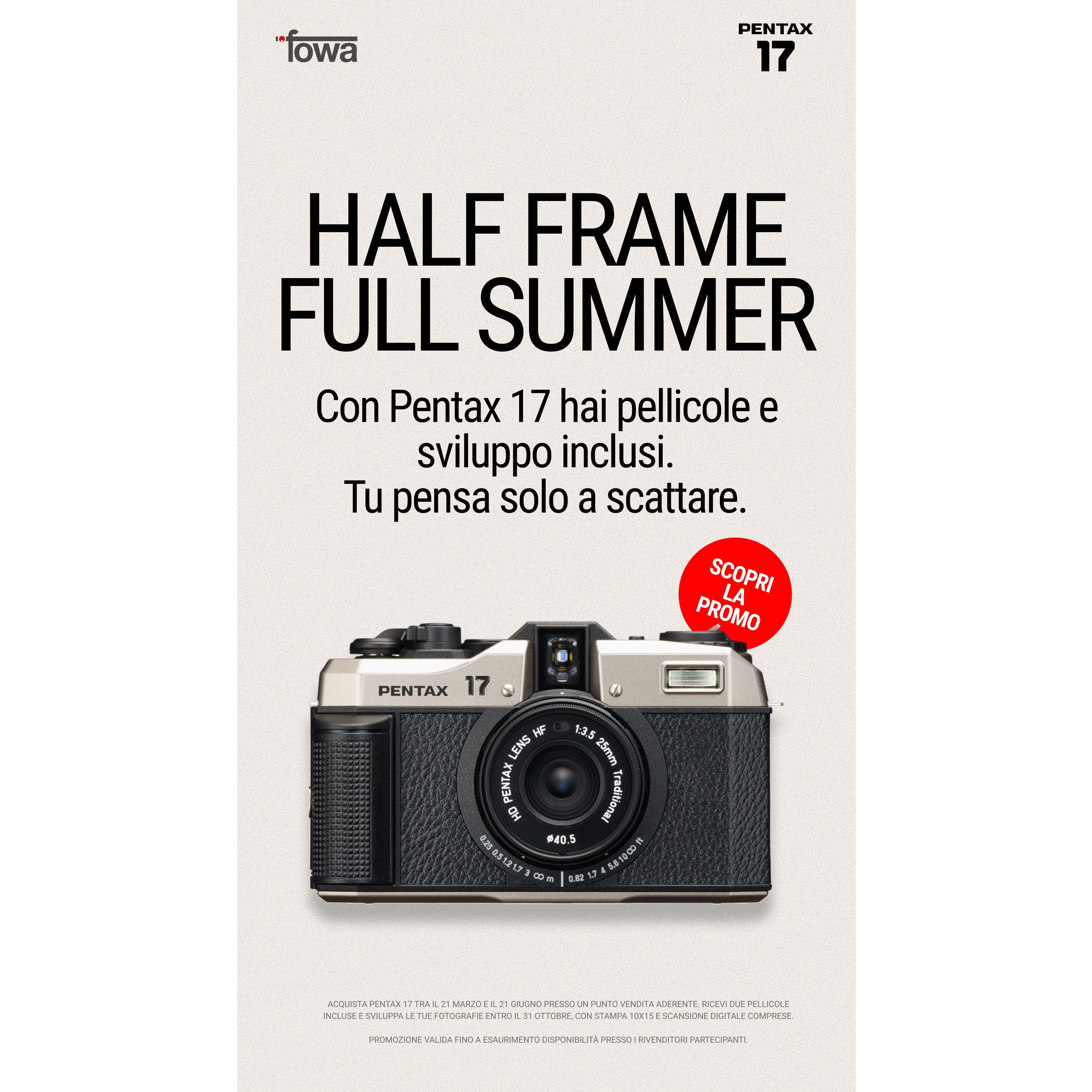PENTAX 17 DARK SILVER GARANZIA FOWA ITALIA 4 ANNI