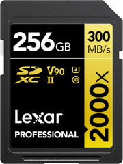 LEXAR SDXC 256GB PRO 2000X UHS-II U3 V90 GOLD SERIES