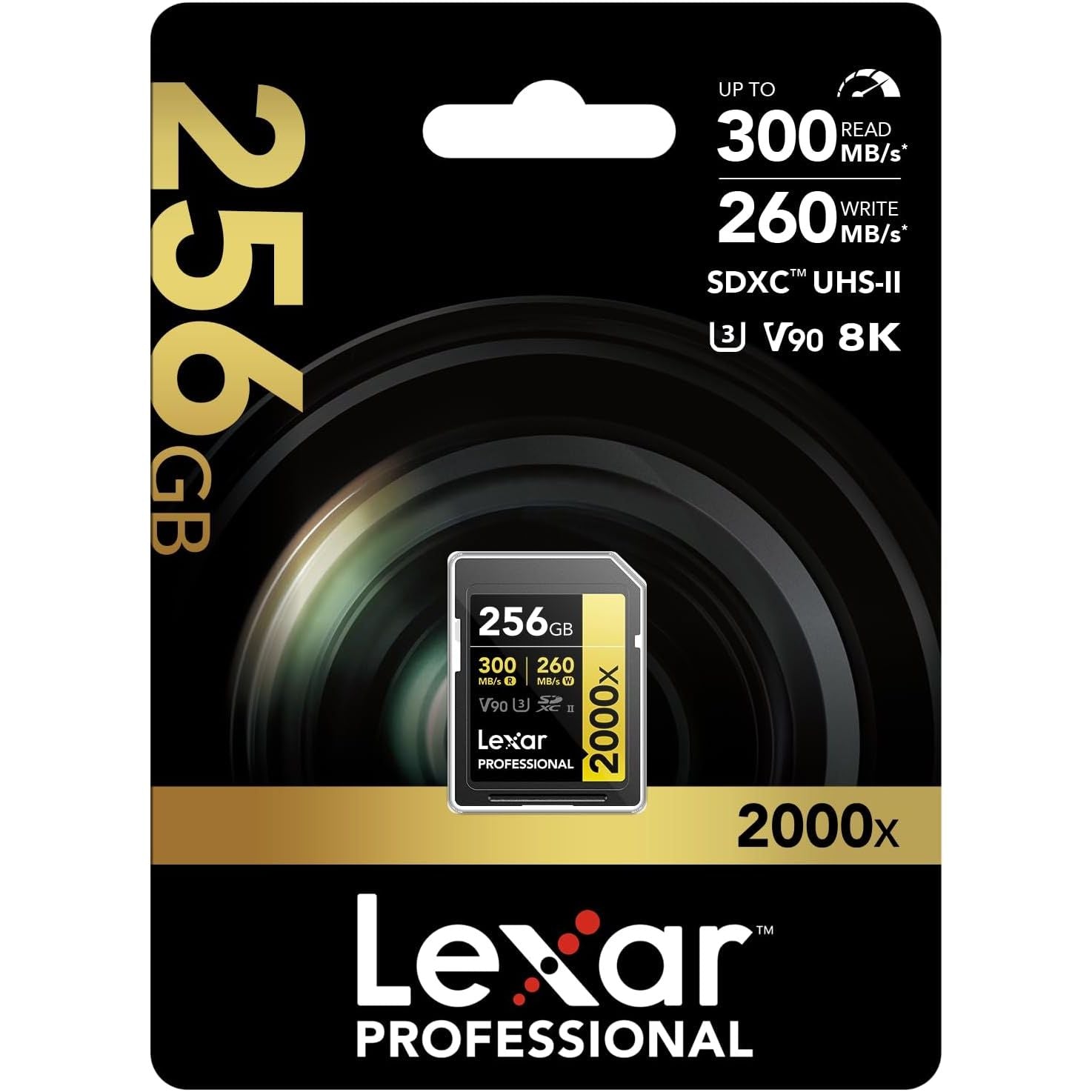 LEXAR SDXC 256GB PRO 2000X UHS-II U3 V90 GOLD SERIES