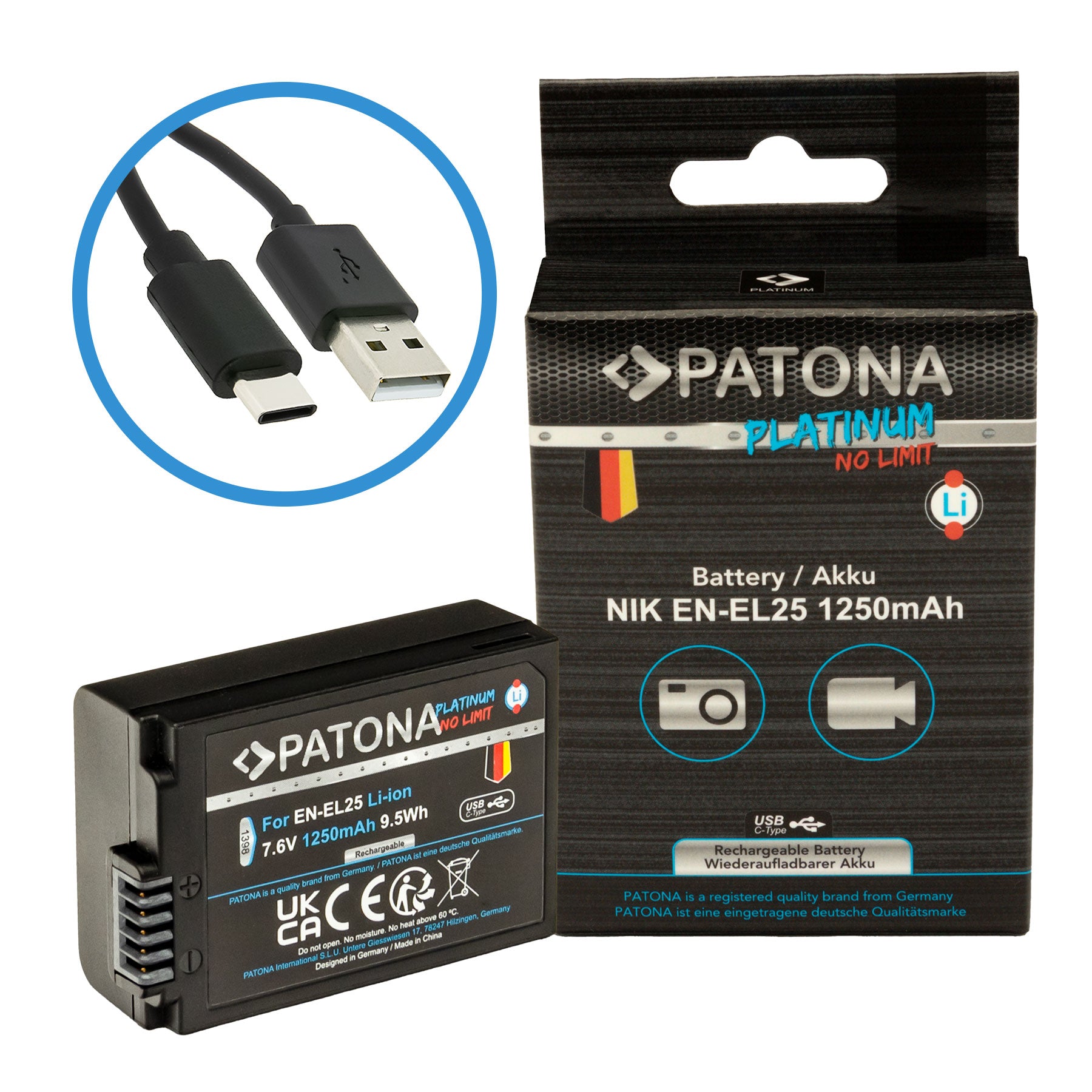 PATONA PLATINUM BATTERY CON CARICA USB-C