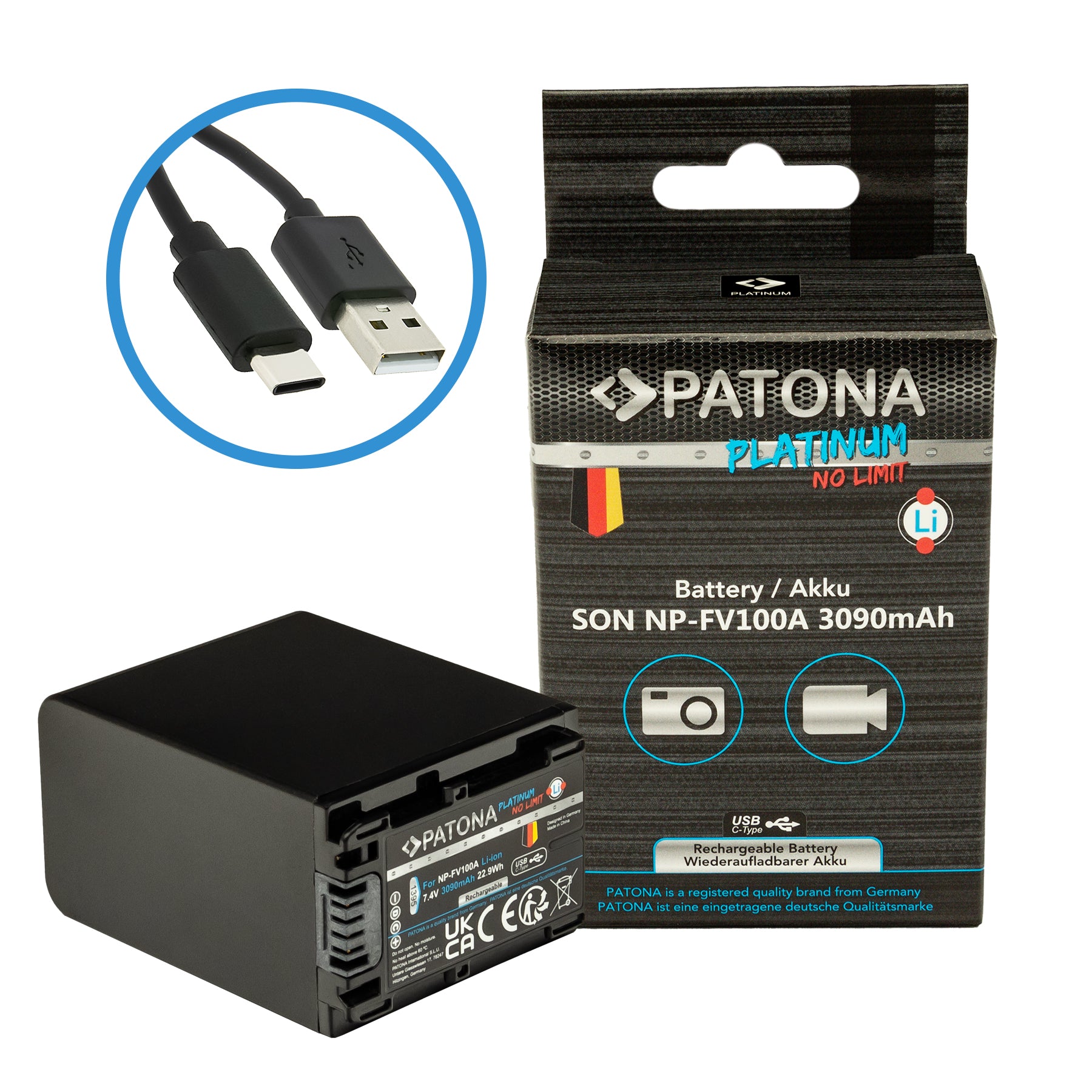 PATONA PLATINUM BATTERY CON CARICA USB-C