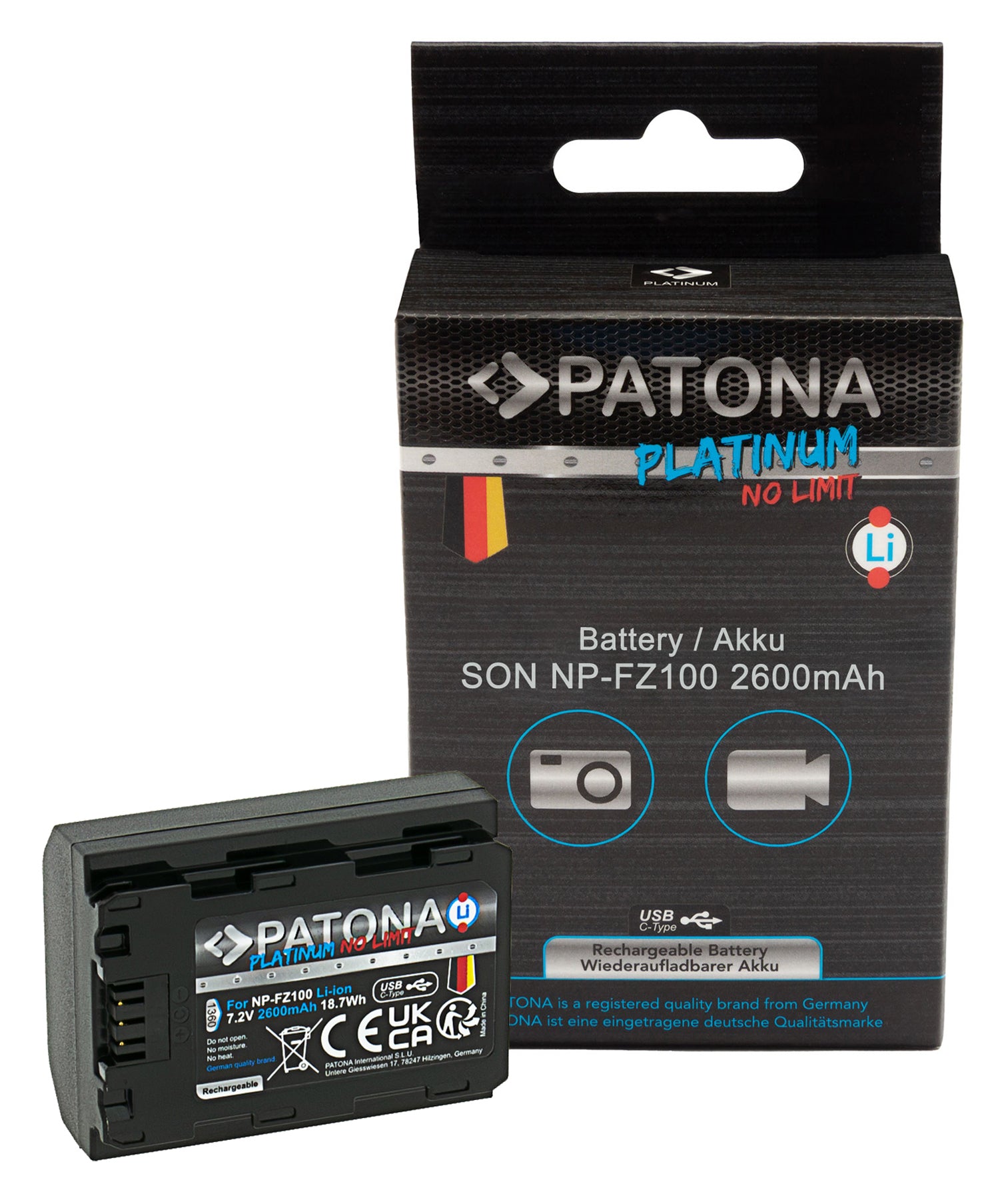 PATONA PLATINUM BATTERY CON CARICA USB-C